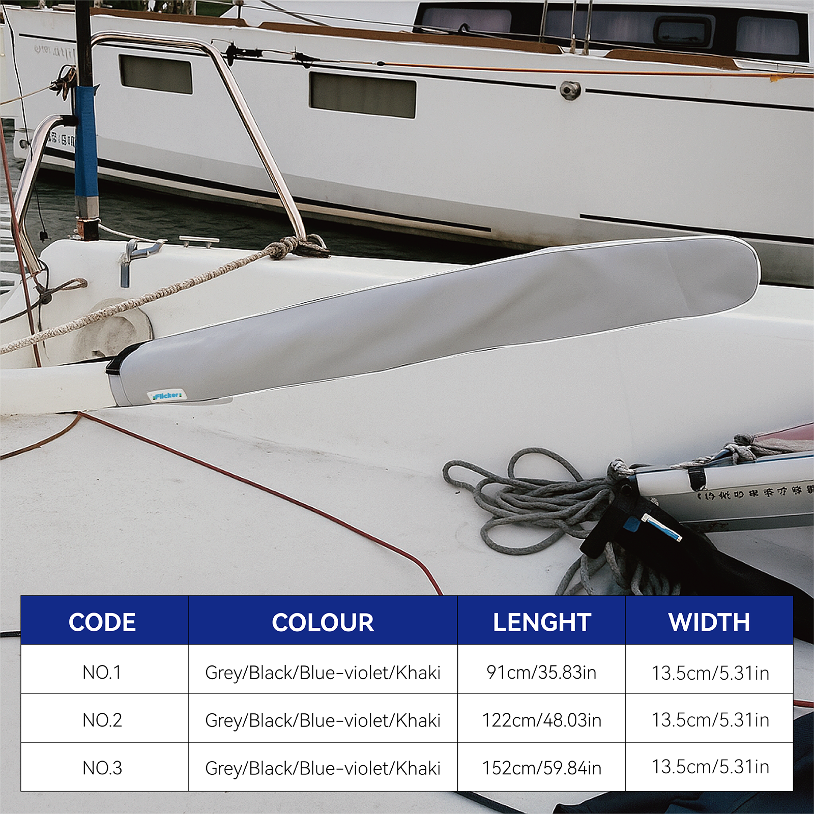 Sailboat Tiller Cover with Reflective Strip, UV Resistant Polyester Tiller Protector, Marine Protective Cover for Dinghies and Sailboats