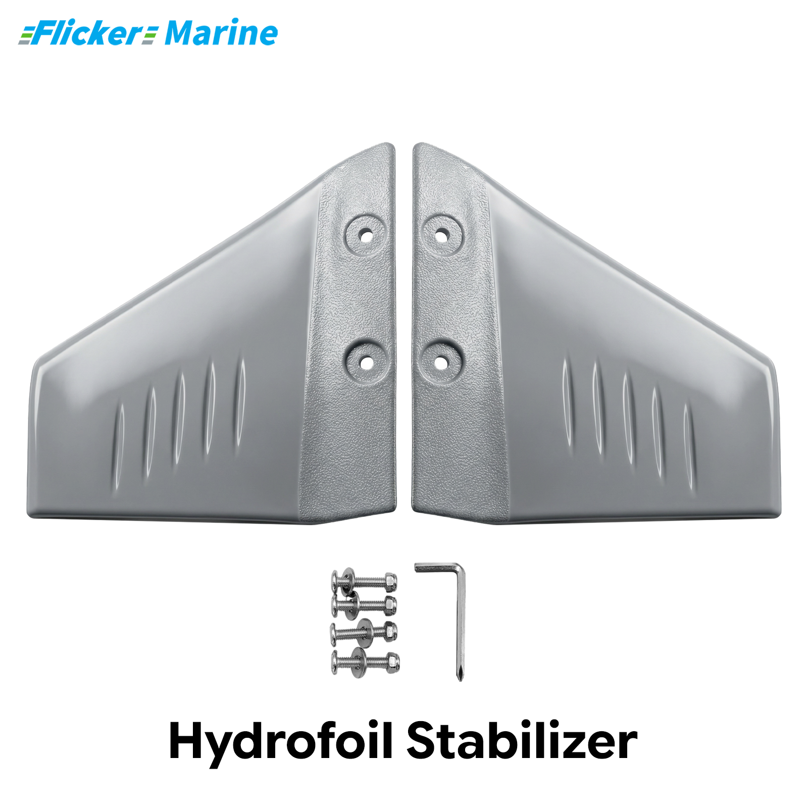 Hydrofoil Stabilizer for Outboard Motors – Gray & Black, 1/2/5/10 Piece Options