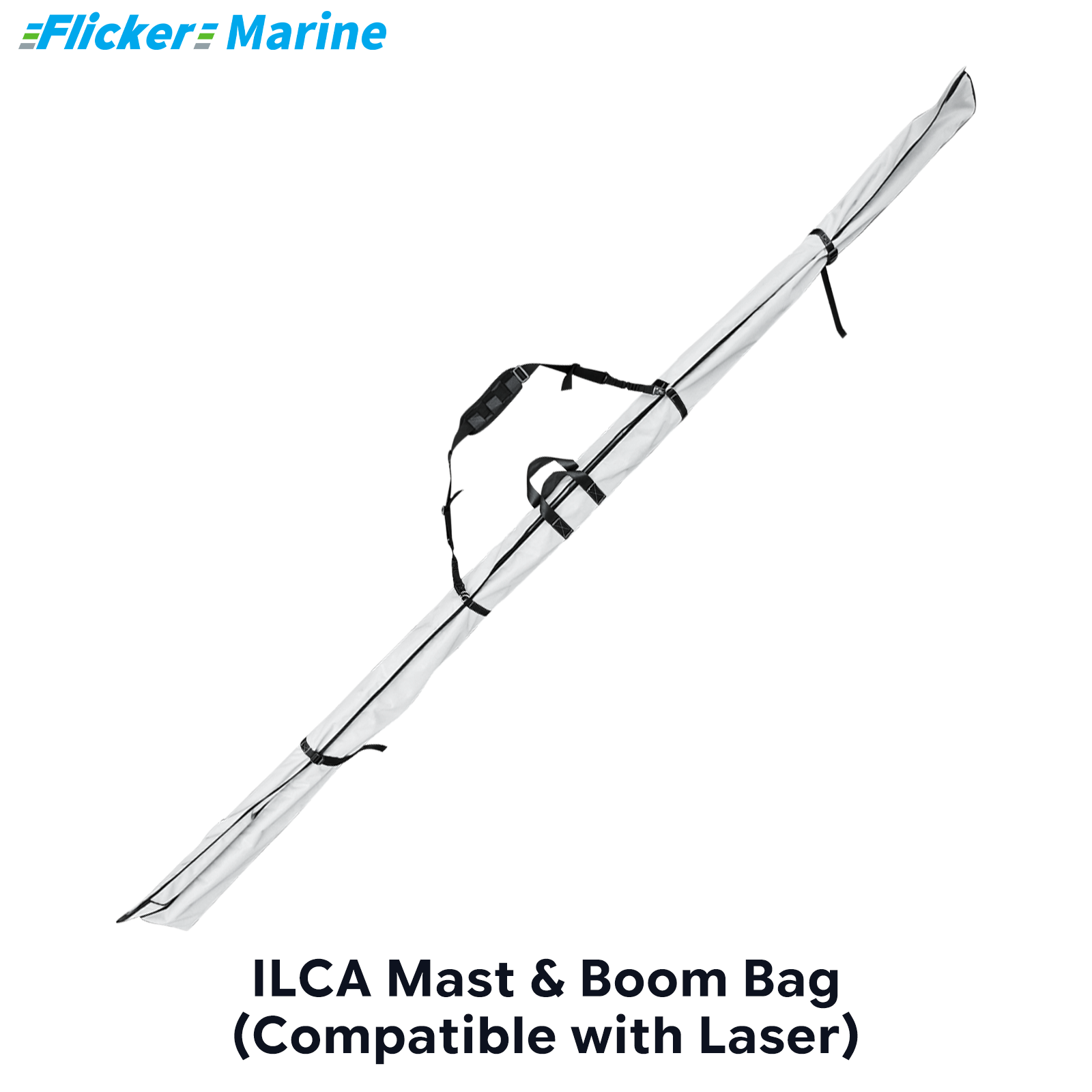 LICA Mast & Boom Bag Compatible with Laser, Polyester Sailboat Storage Bag with Soft Fleece Lining, Black & Gray