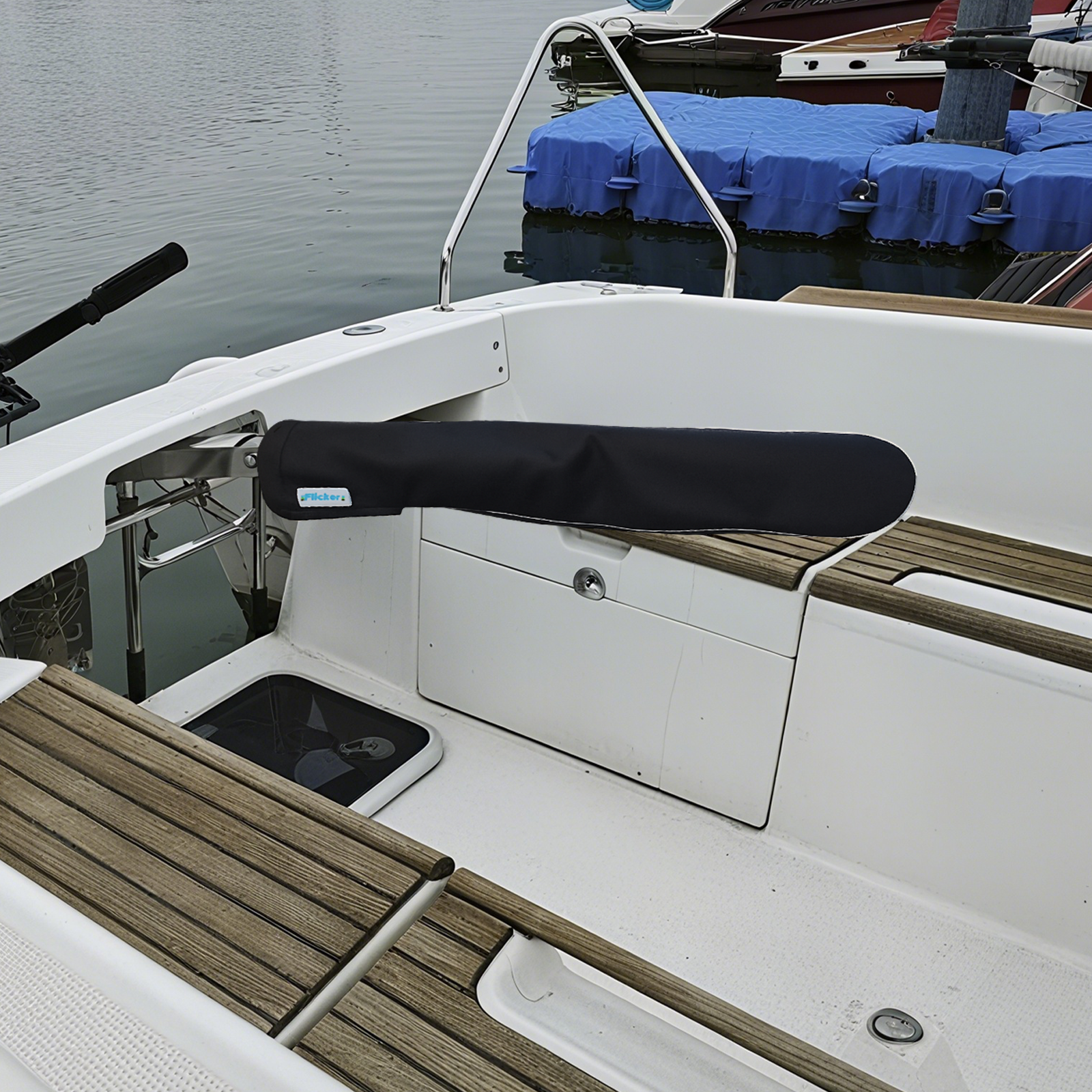 Sailboat Tiller Cover with Reflective Strip, UV Resistant Polyester Tiller Protector, Marine Protective Cover for Dinghies and Sailboats