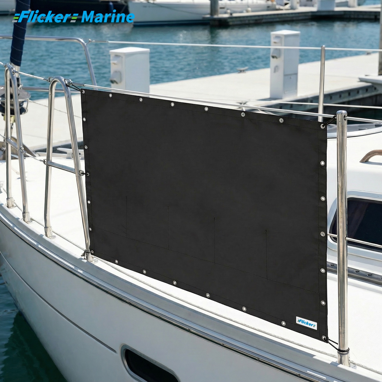 Marine Privacy Screen for Boat Railings, UV Resistant Polyester Lifeline Shade Panel, Durable Privacy Cover for Sailboats and Yachts