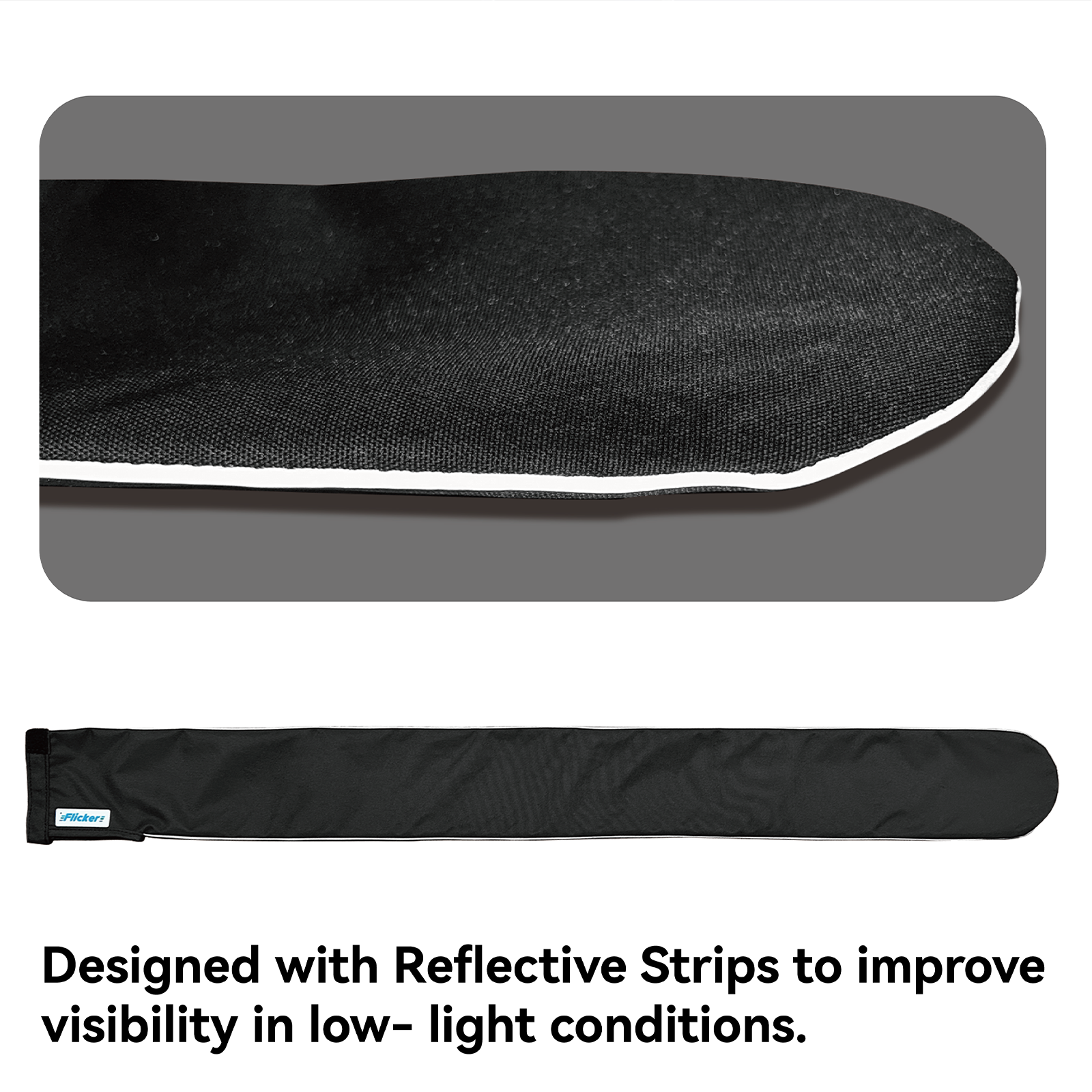 Sailboat Tiller Cover with Reflective Strip, UV Resistant Polyester Tiller Protector, Marine Protective Cover for Dinghies and Sailboats