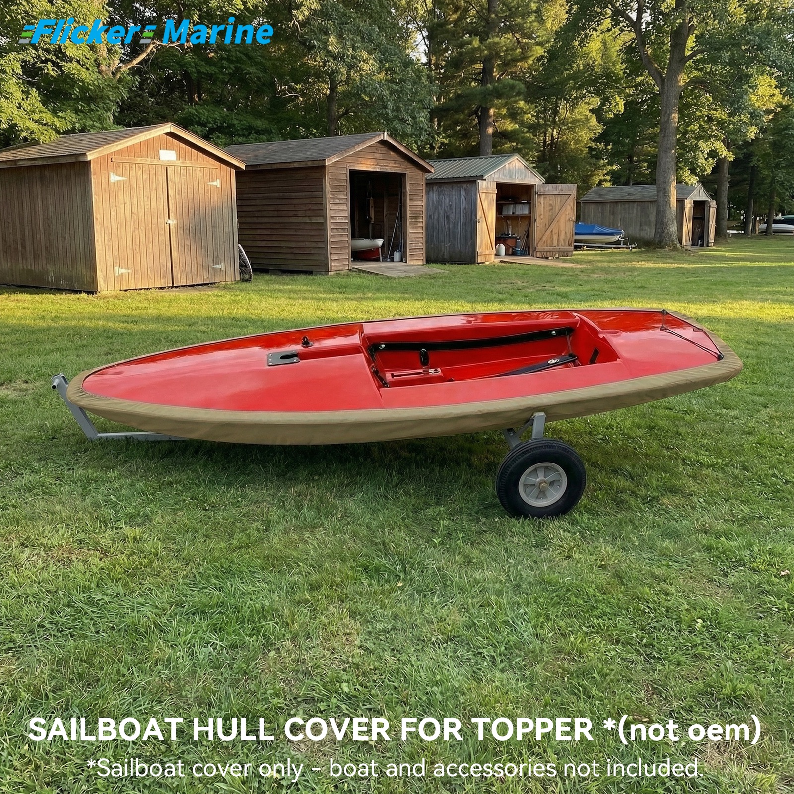 Sailboat Cover for Topper – Custom Fit Dinghy Cover for Storage, Docking & Trailering