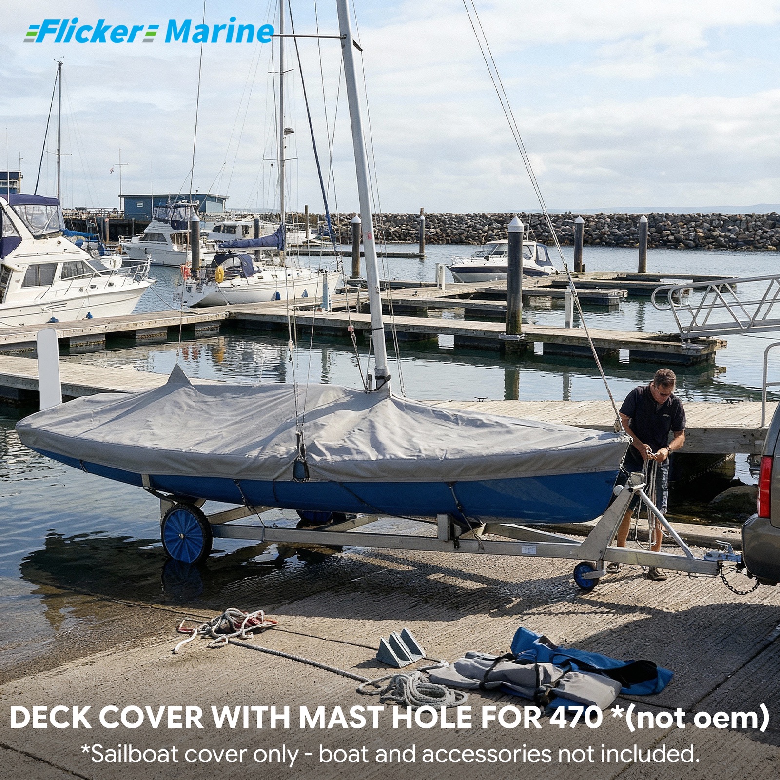 Sailboat Cover for 470 – Custom Fit Dinghy Cover for Storage, Docking & Trailering