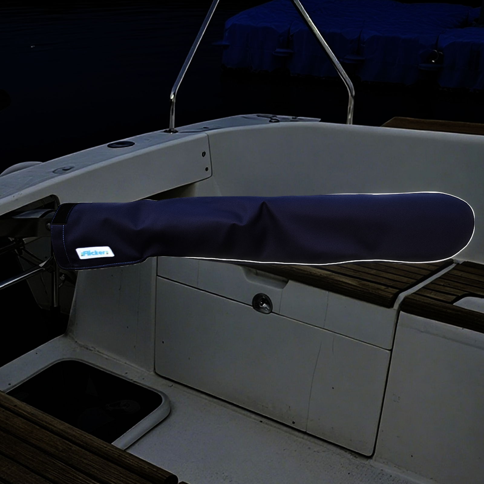 Sailboat Tiller Cover with Reflective Strip, UV Resistant Polyester Tiller Protector, Marine Protective Cover for Dinghies and Sailboats