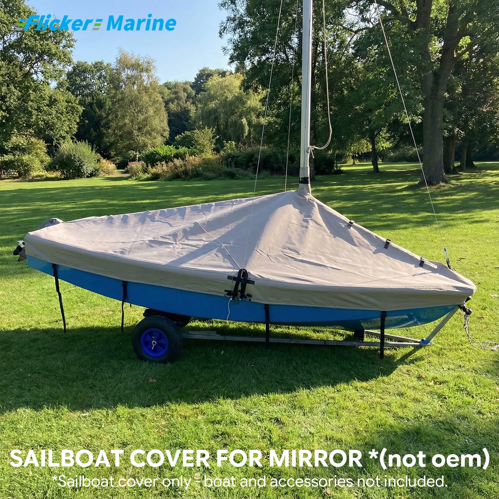 Sailboat Cover for Mirror – Custom Fit Dinghy Cover for Storage, Docking & Trailering