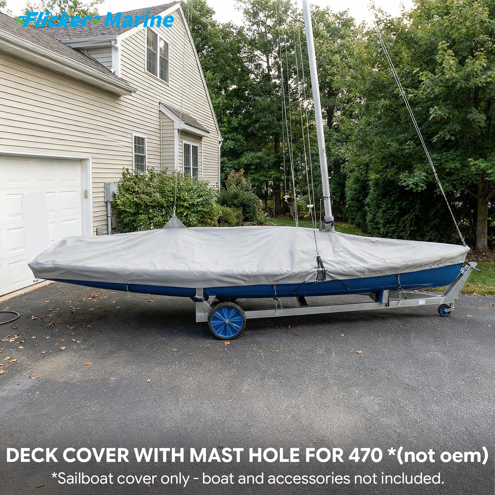 Sailboat Cover for 470 – Custom Fit Dinghy Cover for Storage, Docking & Trailering
