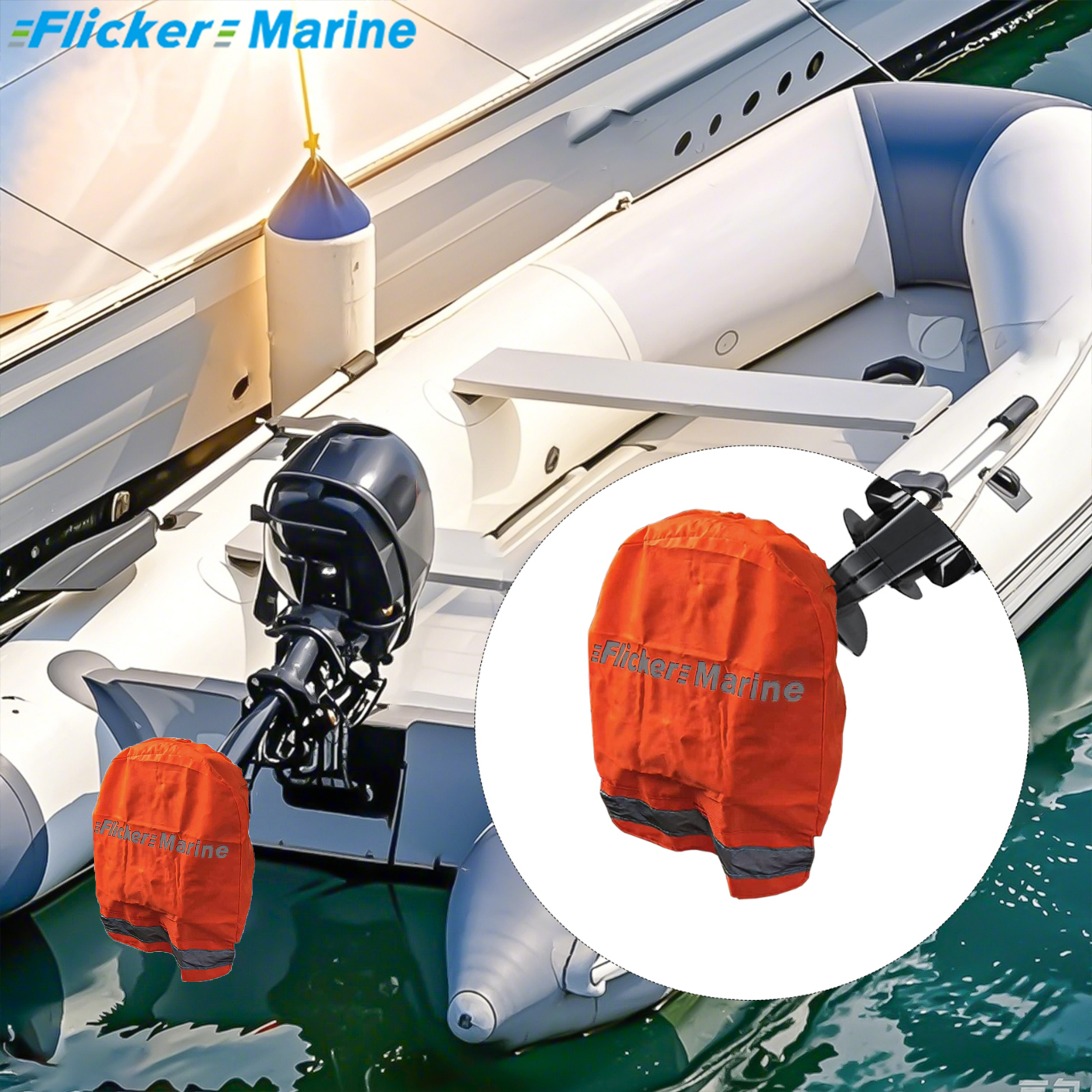 Flicker High-Visibility Propeller Safety Cover – Reflective, Weather-Resistant Guard for Outboard Motors【Size Customization Available】