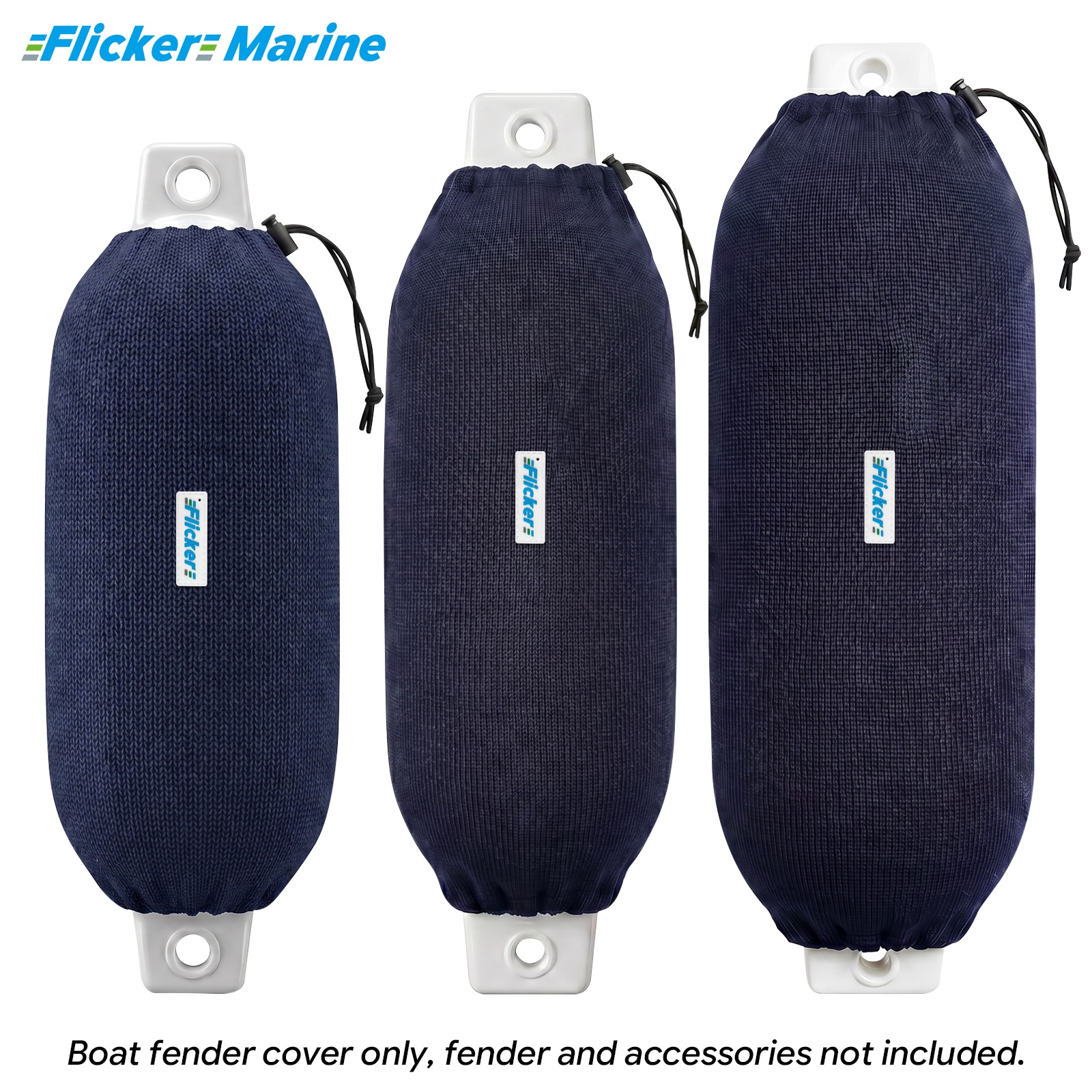 Flicker Navy Blue Marine Boat Fender Cover Acrylic Protective Sleeve for Yacht and Boat Fenders 7 Size Options