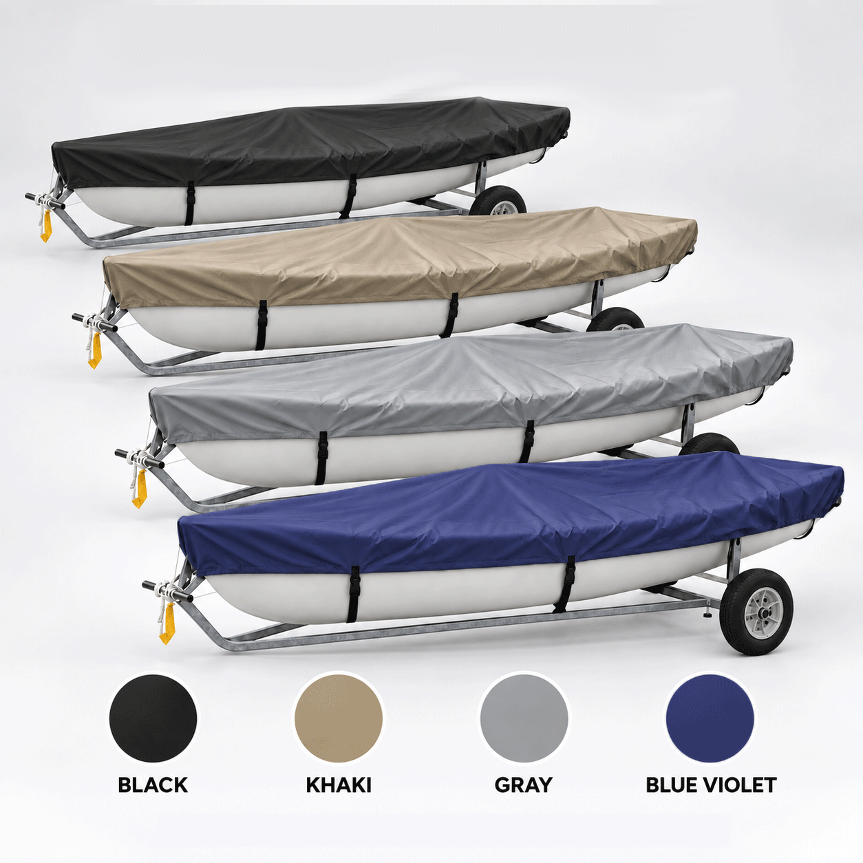 Sailboat Cover Compatible With Laser Pico, Heavy Duty Waterproof UV Resistant Dinghy Boat Cover With Adjustable Buckle Straps, Black Color, Not OEM