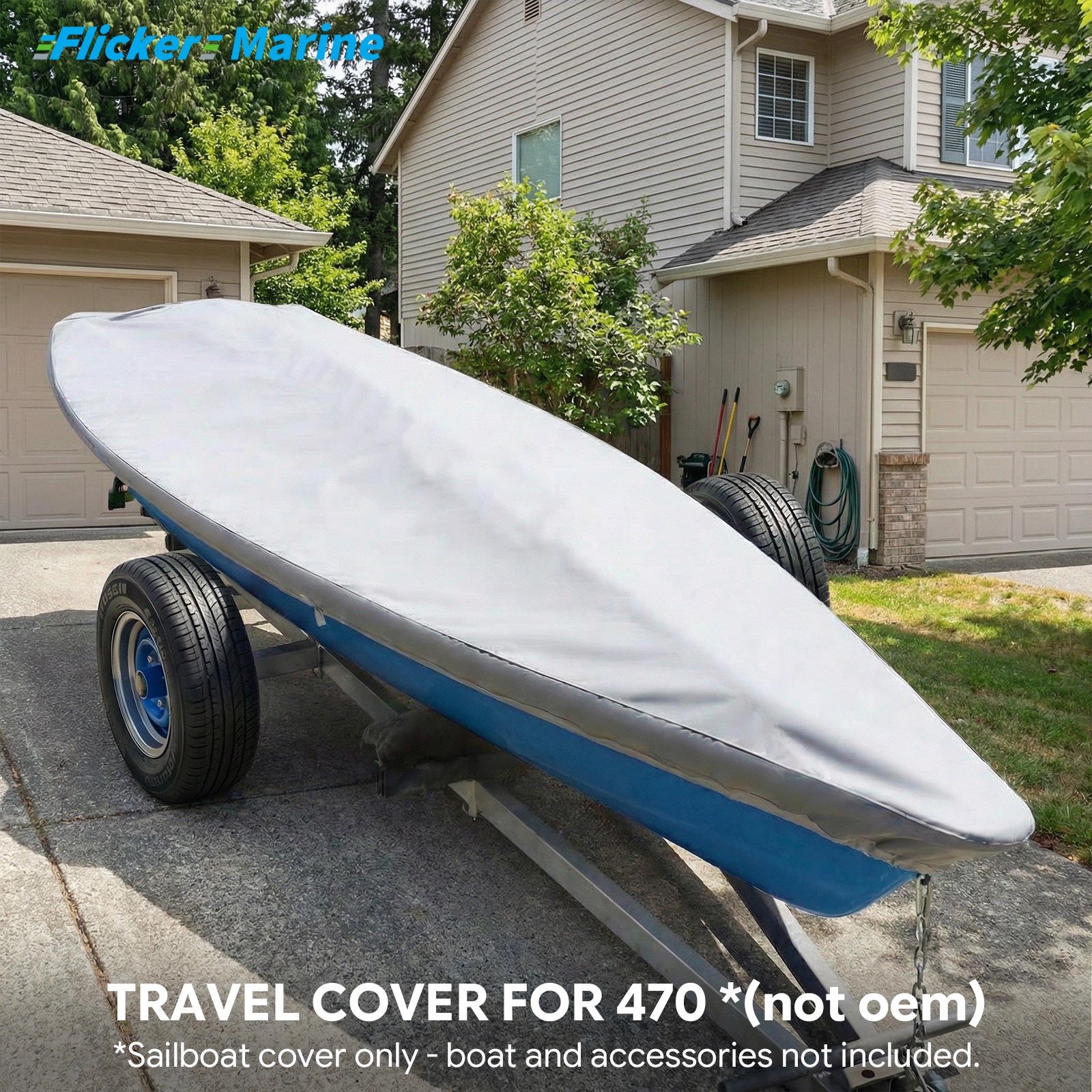 Sailboat Cover for 470 – Custom Fit Dinghy Cover for Storage, Docking & Trailering