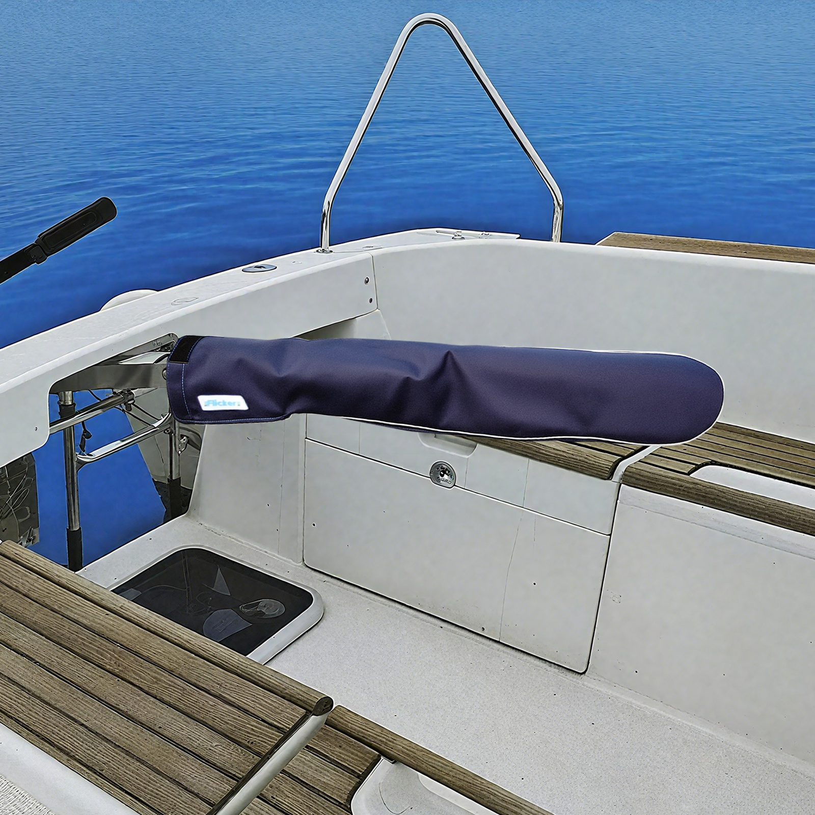 Sailboat Tiller Cover with Reflective Strip, UV Resistant Polyester Tiller Protector, Marine Protective Cover for Dinghies and Sailboats