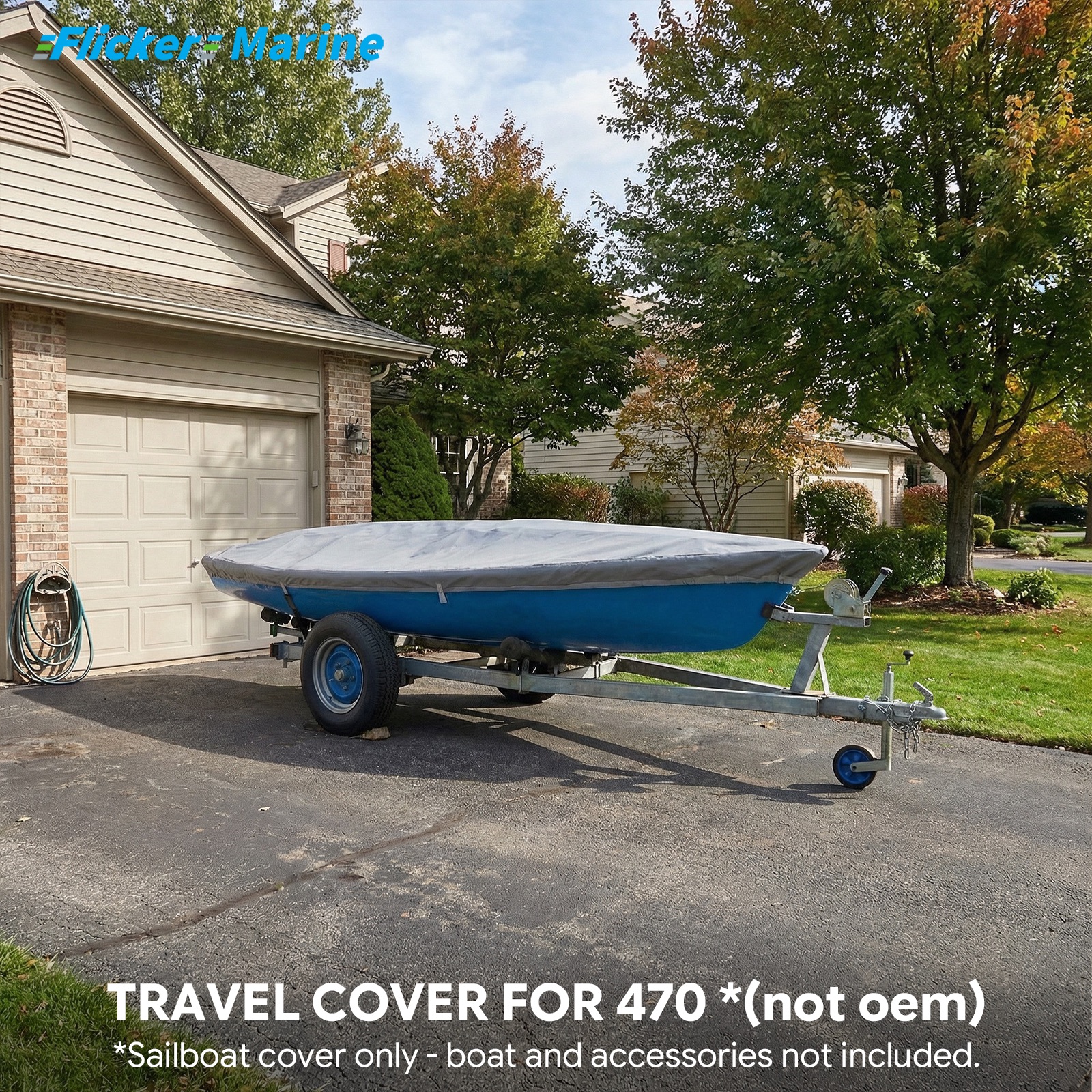 Sailboat Cover for 470 – Custom Fit Dinghy Cover for Storage, Docking & Trailering