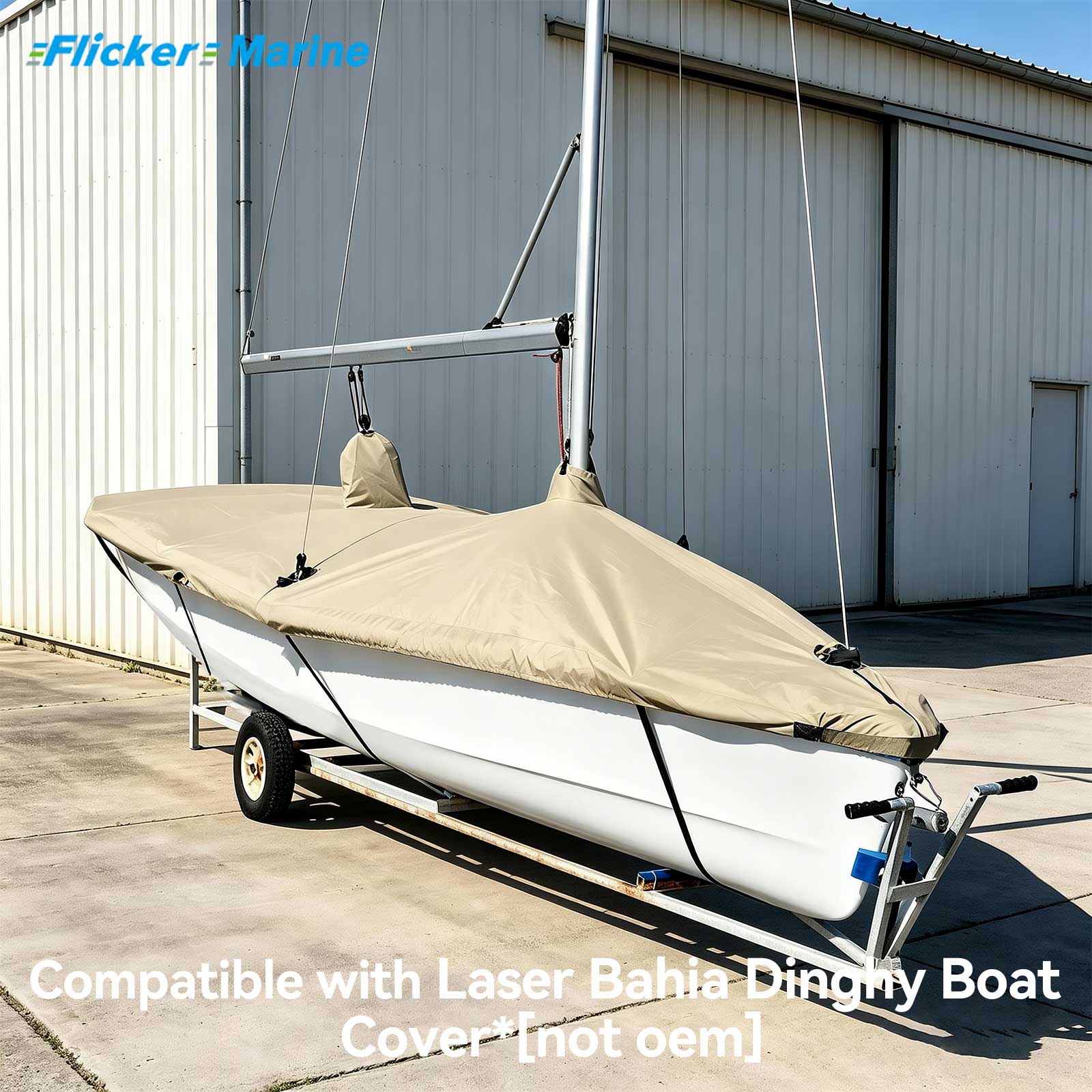 FLICKER Laser Bahia Dinghy Boat Cover, Polyester Sailboat Protective Cover, UV Resistant Marine Cover, 4 Colors