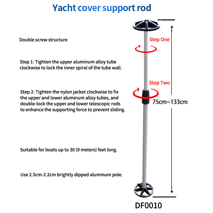 Boat covers support pole Adjustable Aluminum Support Poles with Weight Bag and Webbing Strap,Suitable for Pontoon Boat Cover, Jon Boat Cover, V Hull Boat Cover