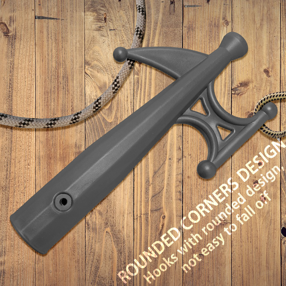 Polypropylene Double Hook Boat Hook - 25mm/1inch, Kayak Inflatable Boat Lifeboat Towing Boat Hook