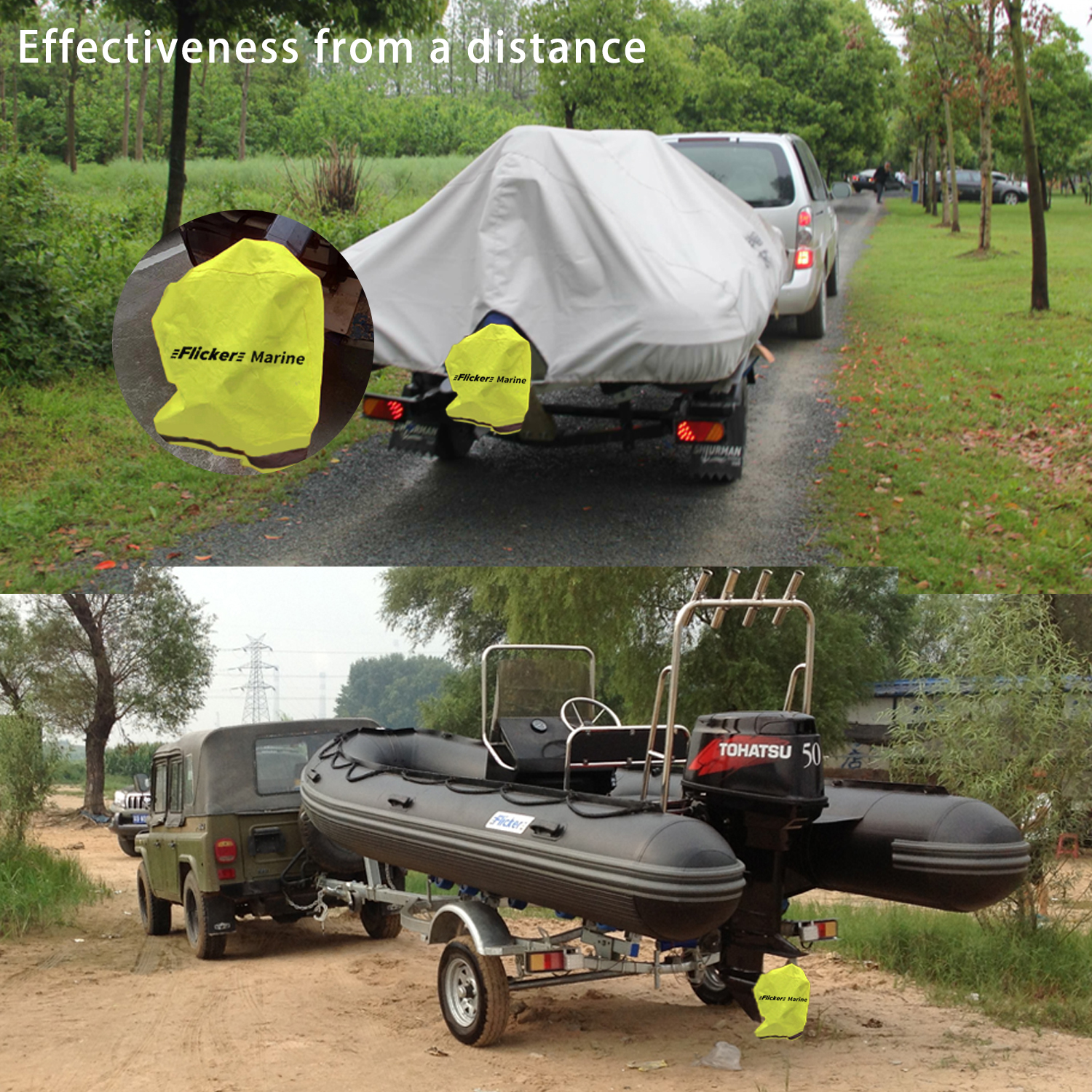 Flicker High-Visibility Propeller Safety Cover – Reflective, Weather-Resistant Guard for Outboard Motors【Size Customization Available】