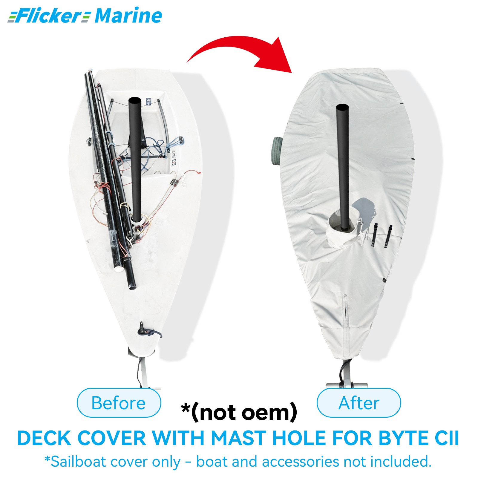 Sailboat Cover for Byte CII – Custom Fit Dinghy Cover for Storage, Docking & Trailering