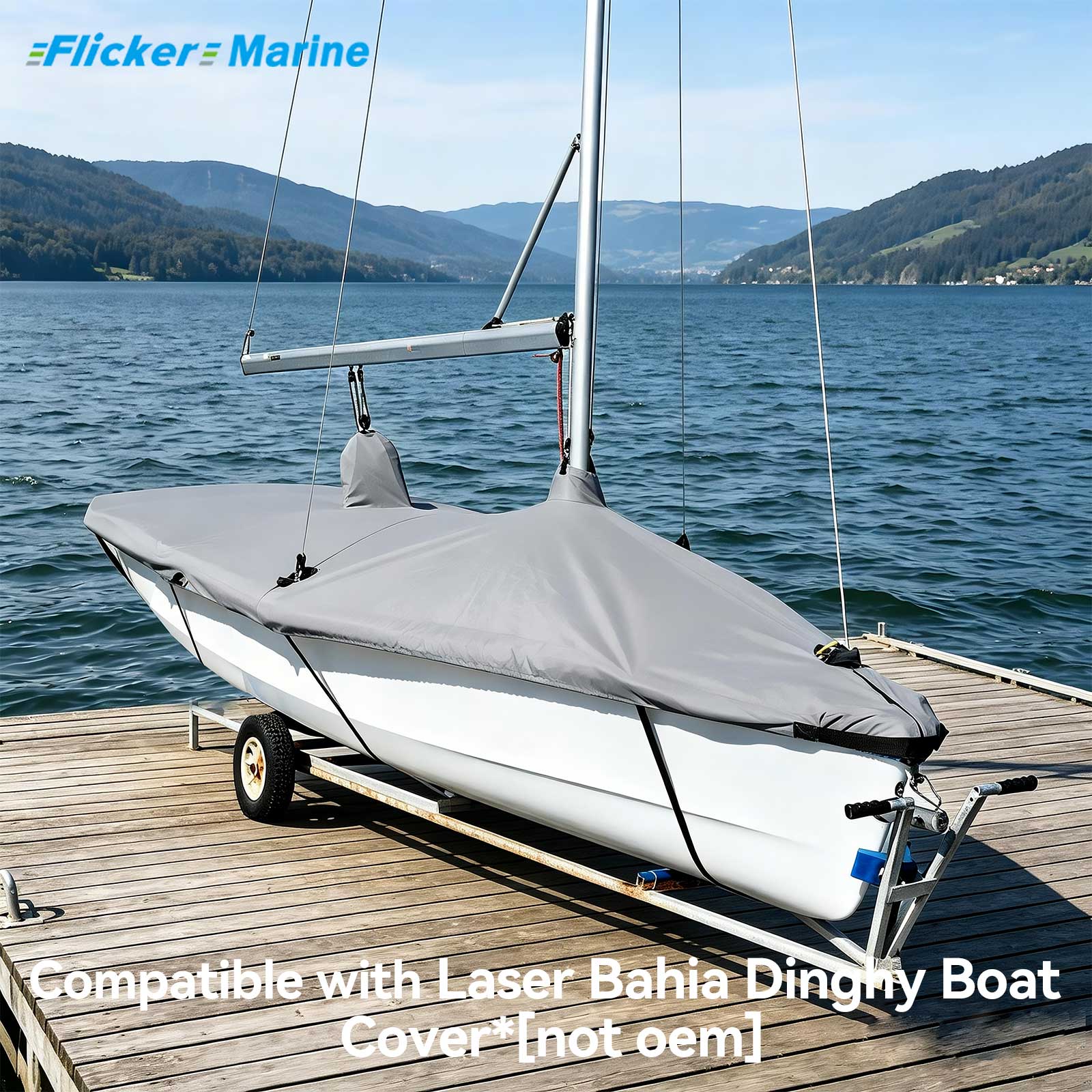 FLICKER Laser Bahia Dinghy Boat Cover, Polyester Sailboat Protective Cover, UV Resistant Marine Cover, 4 Colors