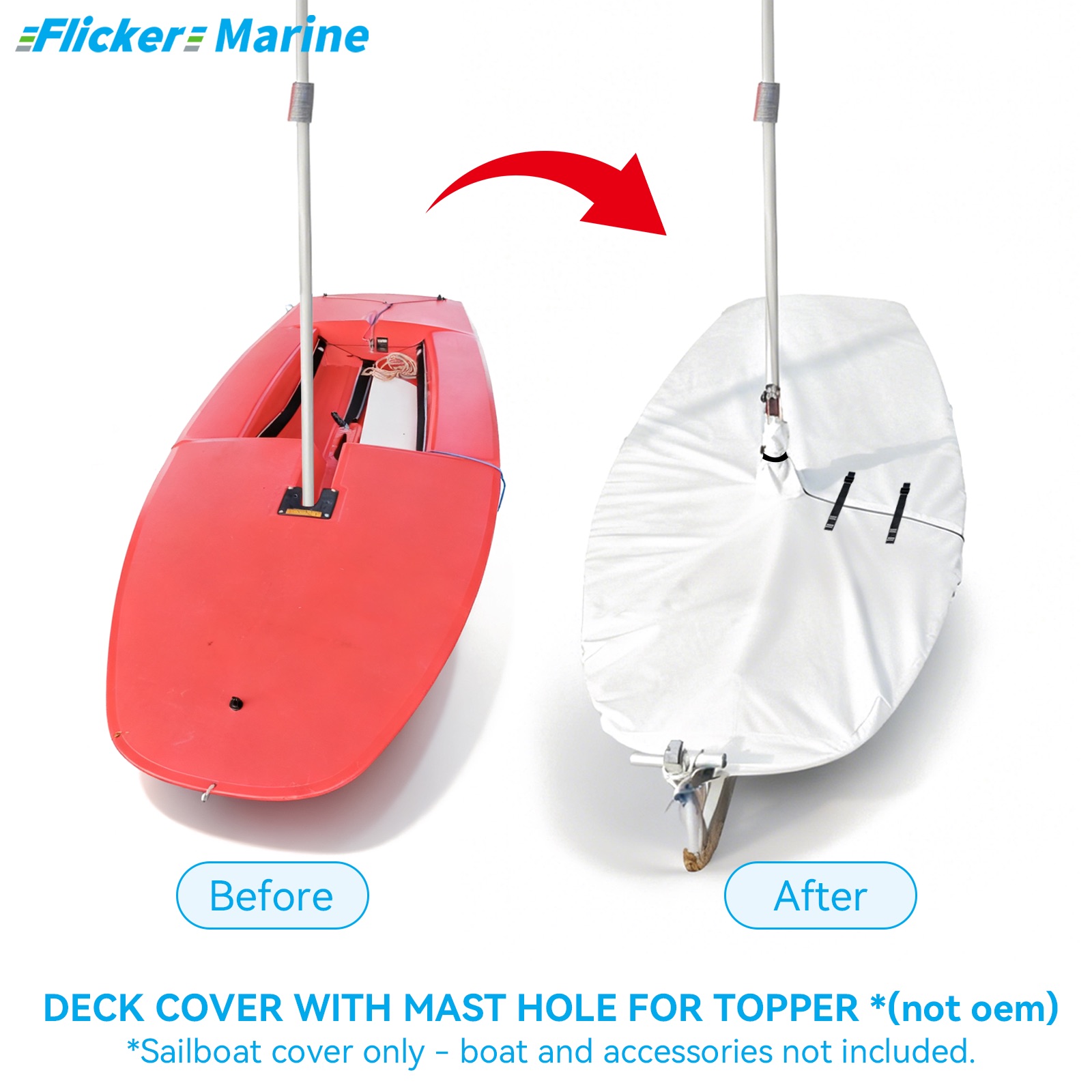 Sailboat Cover for Topper – Custom Fit Dinghy Cover for Storage, Docking & Trailering