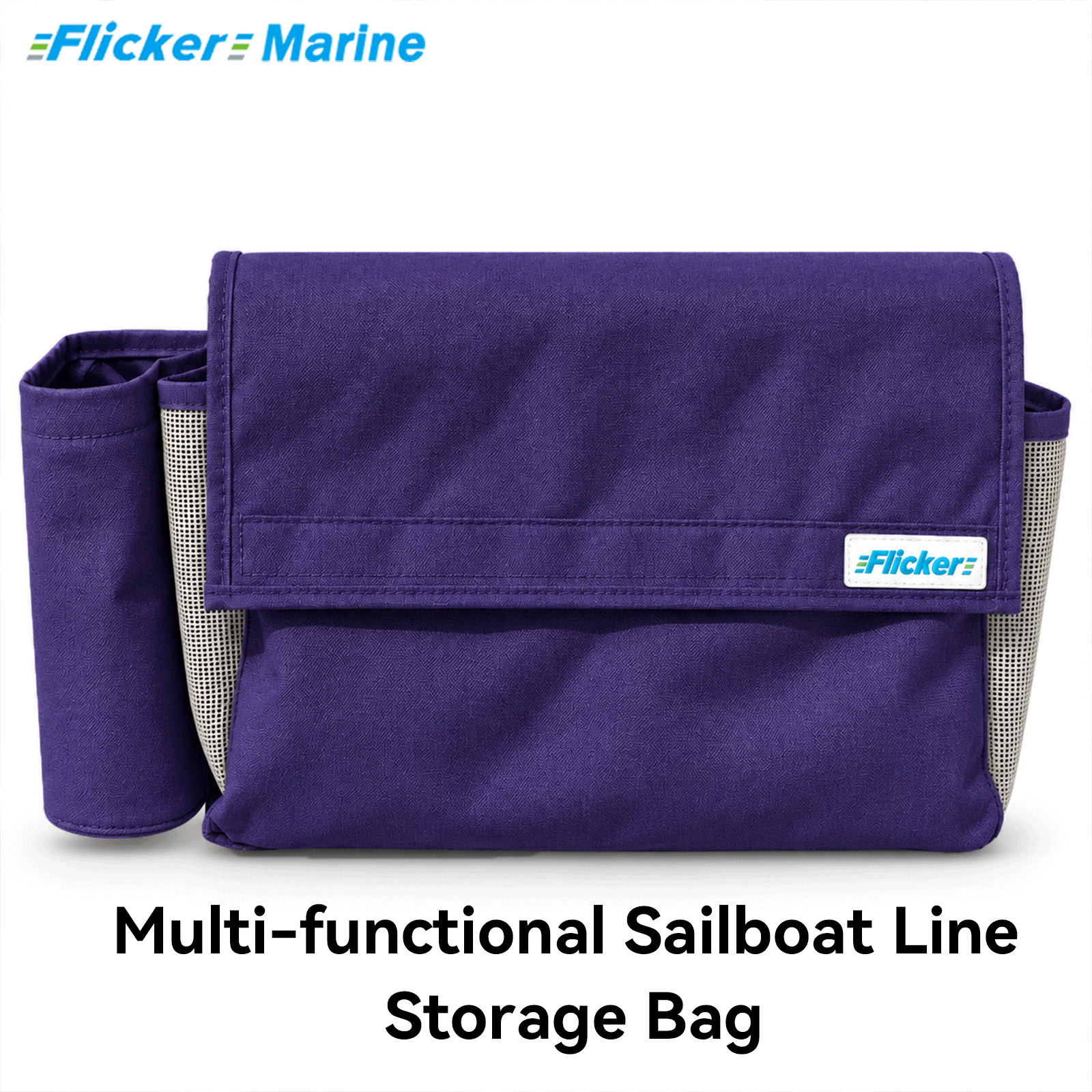 Flicker Marine Multifunctional Sailboat Line Storage Bag, Polyester Material, Multi Pockets Organizer Compatible With Sailboat, For Storing Ropes Walkie Talkie and Marine Gear