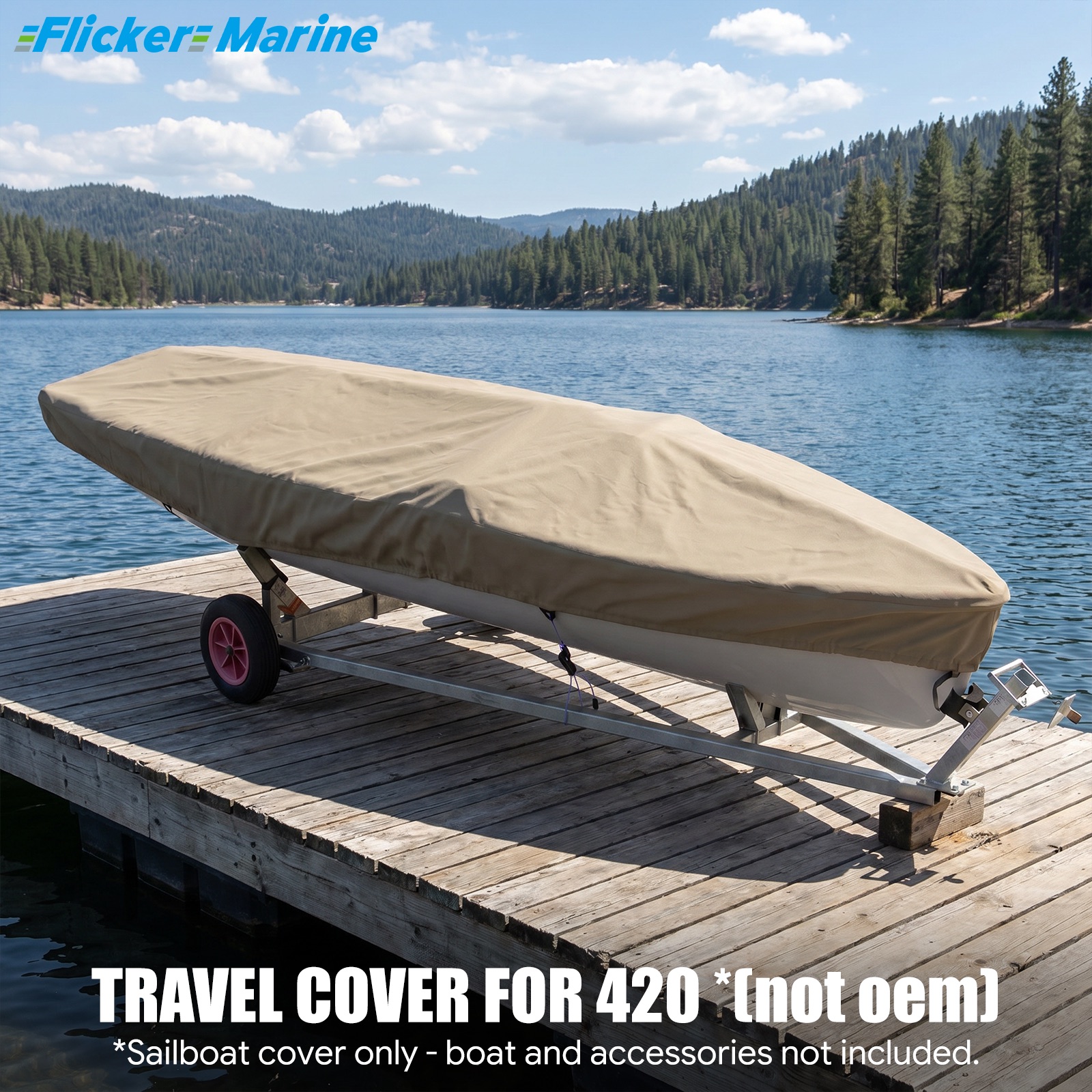 Sailboat Cover for 420 – Custom Fit Dinghy Cover for Storage, Docking & Trailering