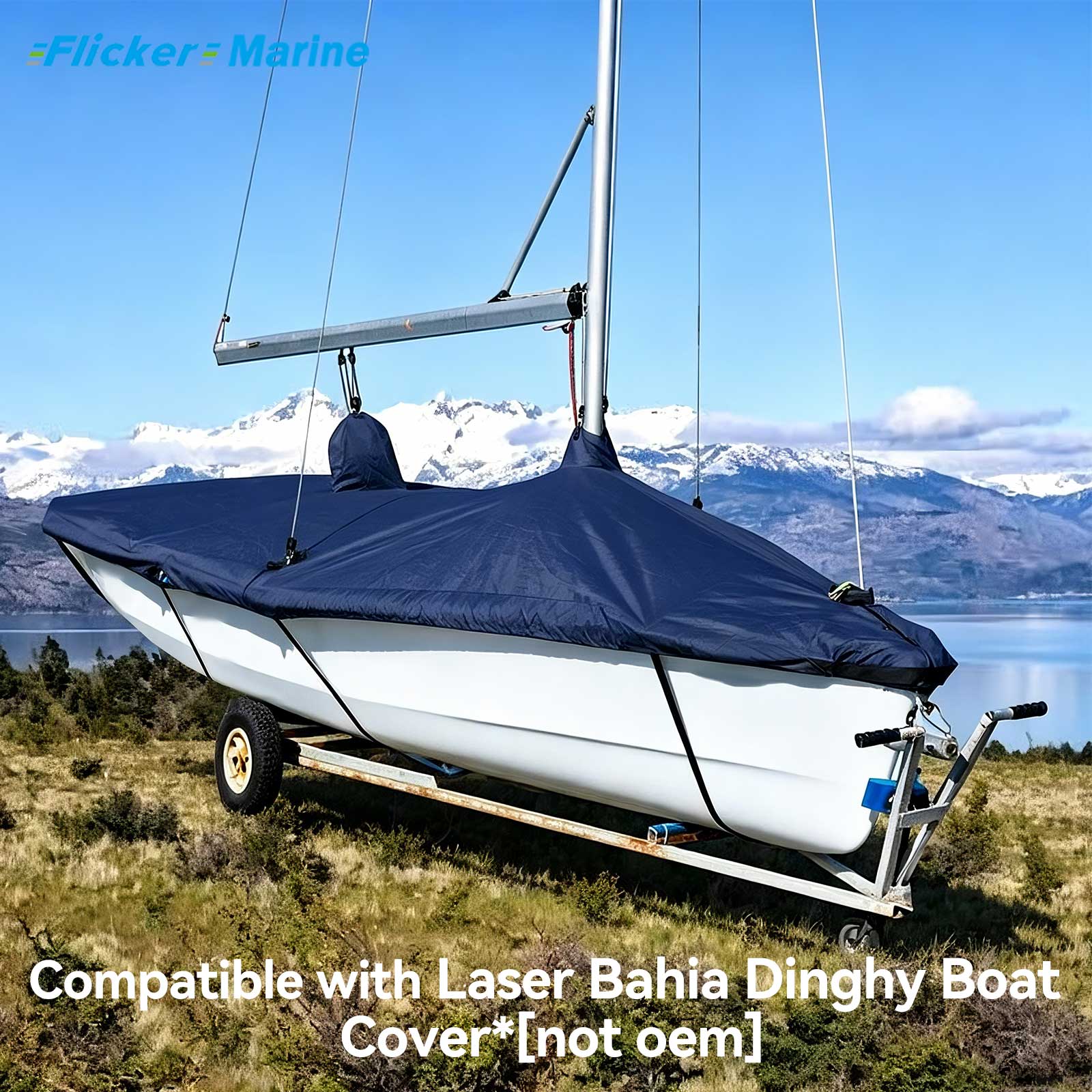 FLICKER Laser Bahia Dinghy Boat Cover, Polyester Sailboat Protective Cover, UV Resistant Marine Cover, 4 Colors