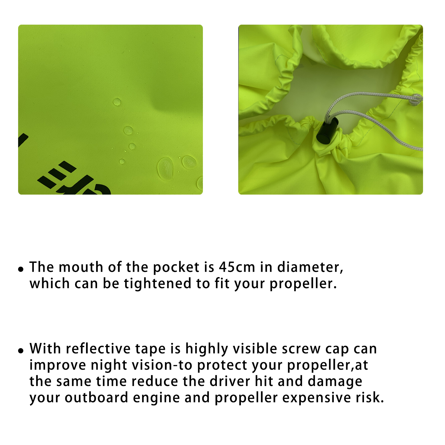 Flicker High-Visibility Propeller Safety Cover – Reflective, Weather-Resistant Guard for Outboard Motors【Size Customization Available】