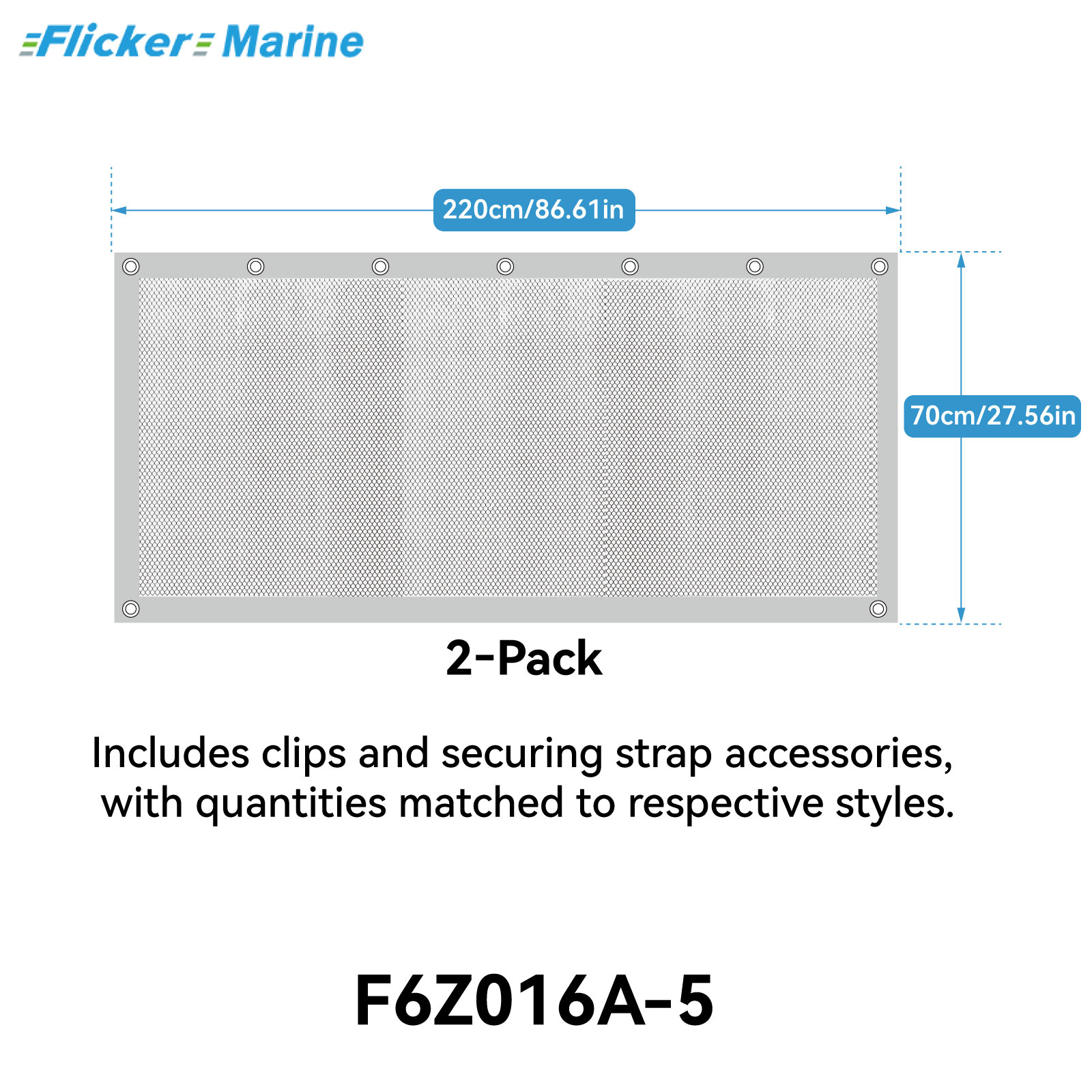 Quick-Release Bimini Mesh Side Shade Panels – Removable Side Curtains for Boat Bimini Tops