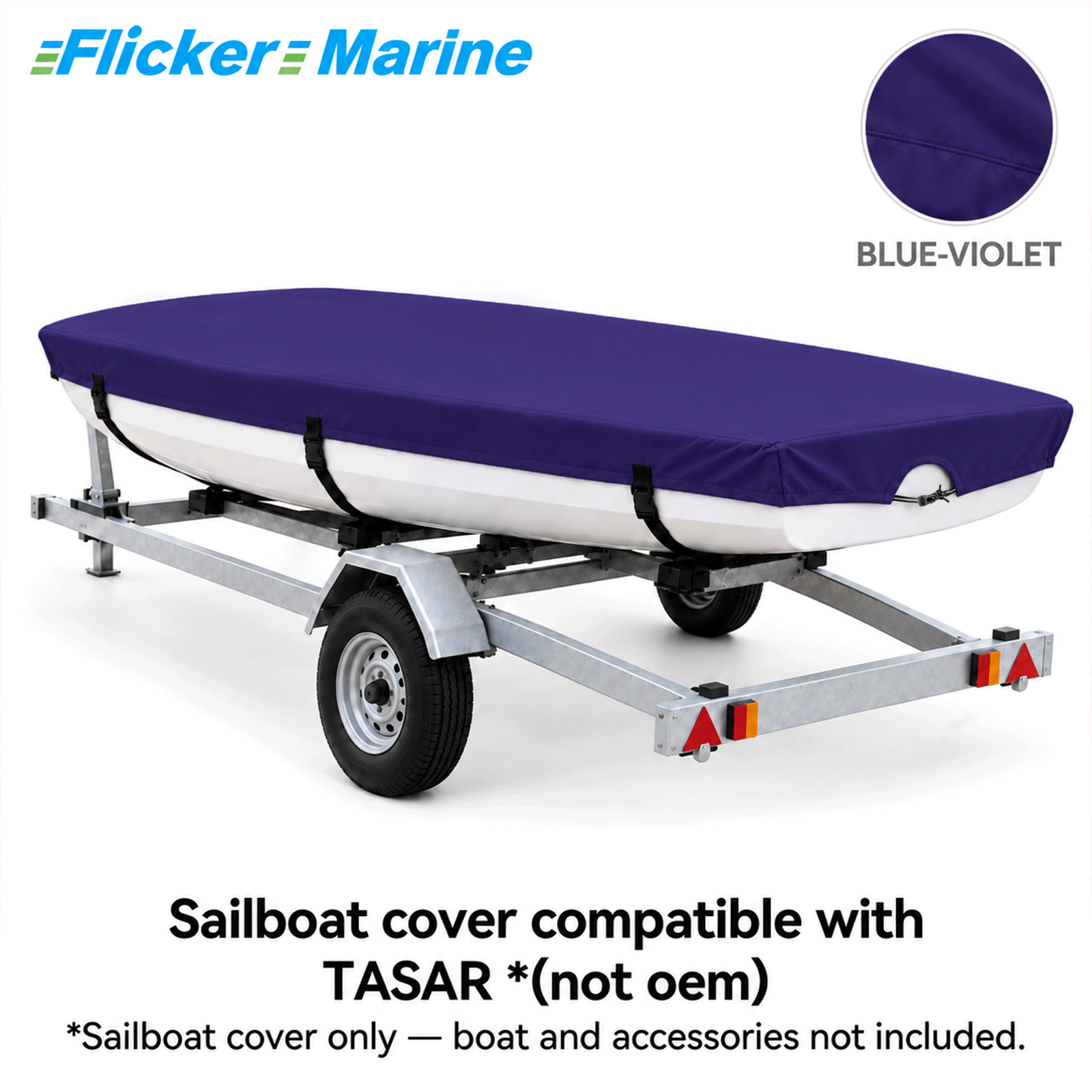 Flicker Marine Sailboat Cover, Polyester Waterproof Sun Resistant Sail Cover Compatible With Tasar