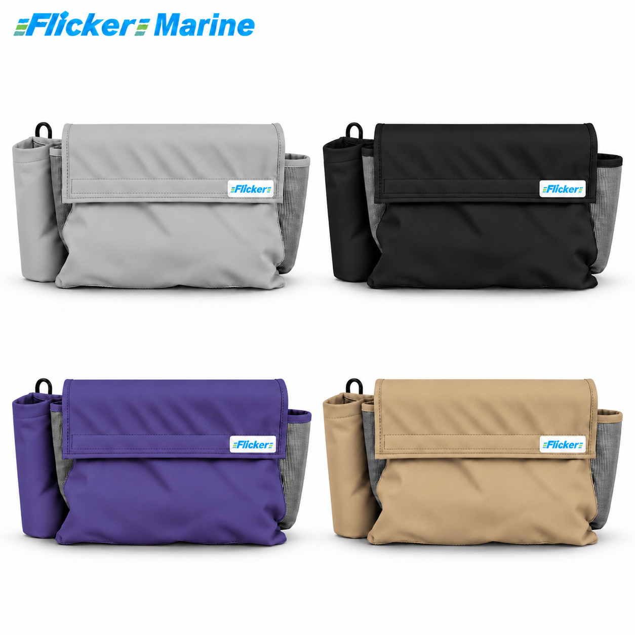 Flicker Marine Multifunctional Sailboat Line Storage Bag, Polyester Material, Multi Pockets Organizer Compatible With Sailboat, For Storing Ropes Walkie Talkie and Marine Gear