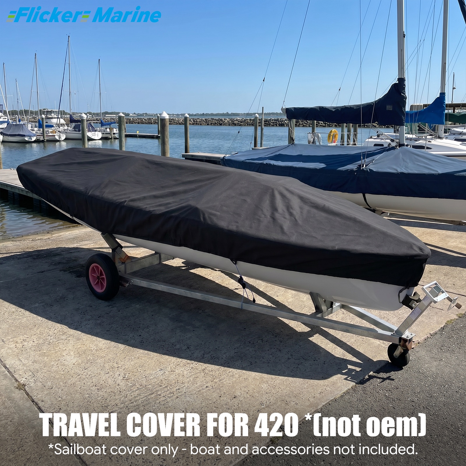 Sailboat Cover for 420 – Custom Fit Dinghy Cover for Storage, Docking & Trailering