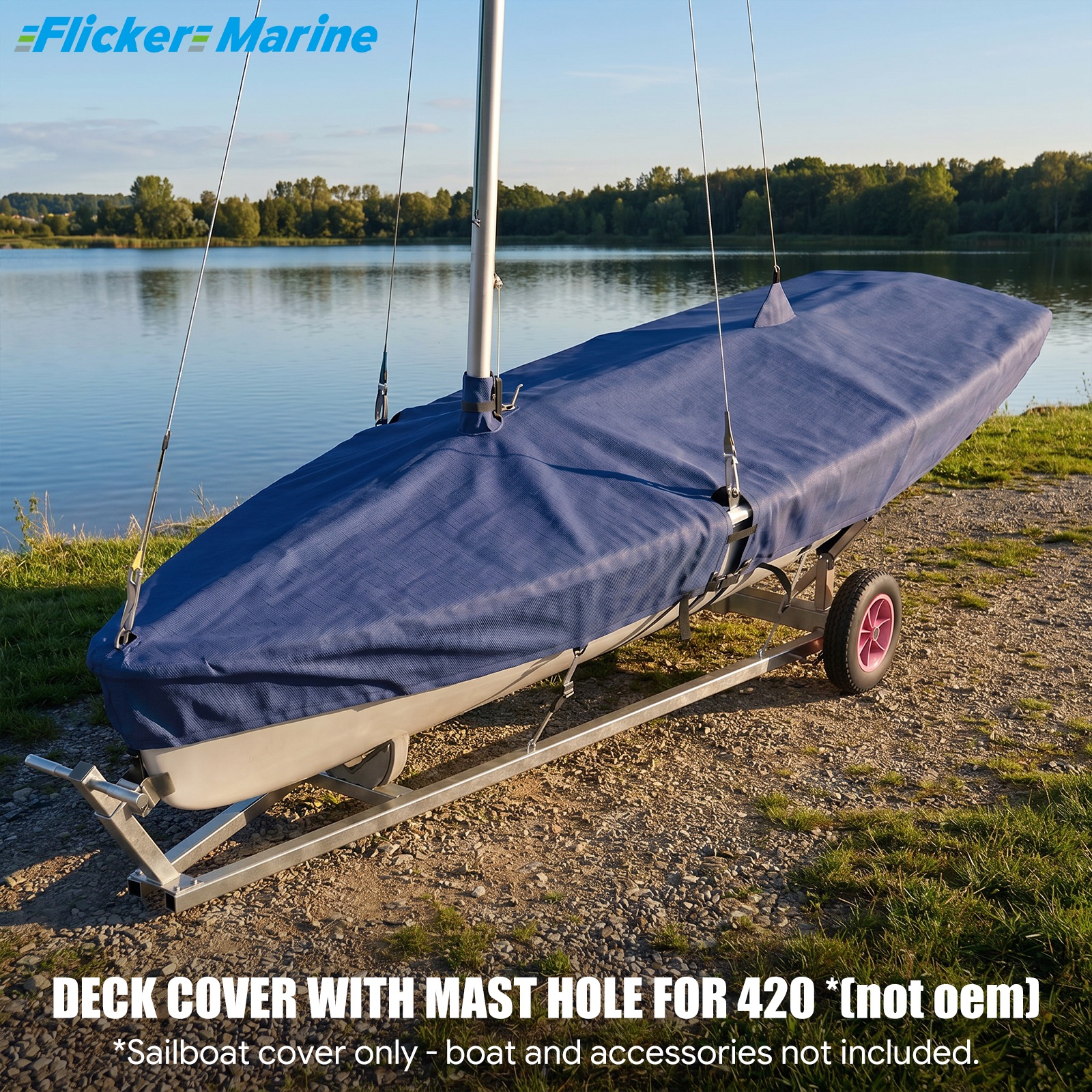 Sailboat Cover for 420 – Custom Fit Dinghy Cover for Storage, Docking & Trailering