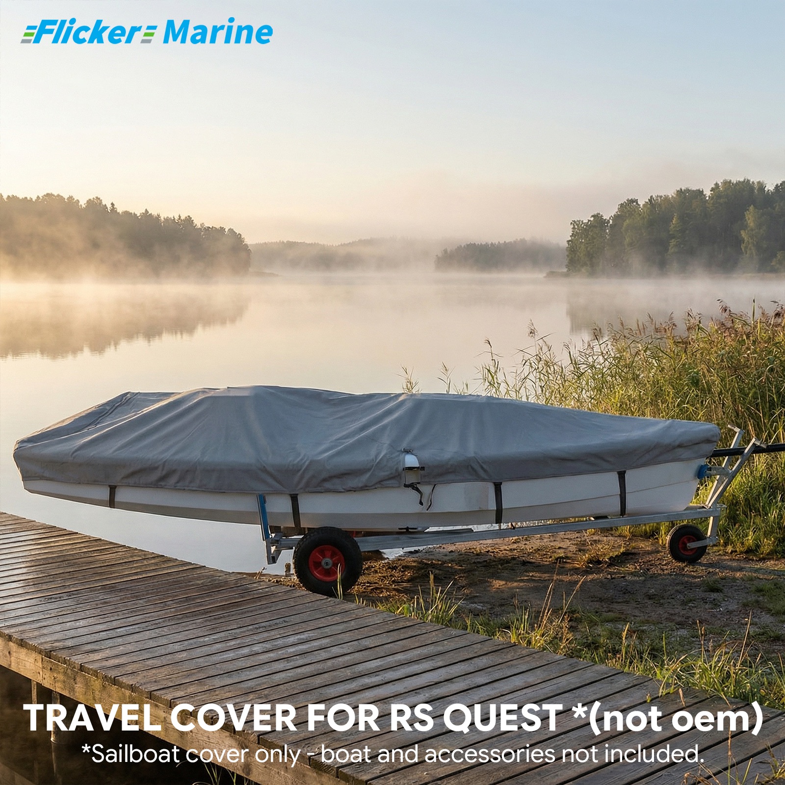 Sailboat Cover for RS Quest – Custom Fit Dinghy Cover for Storage, Docking & Trailering