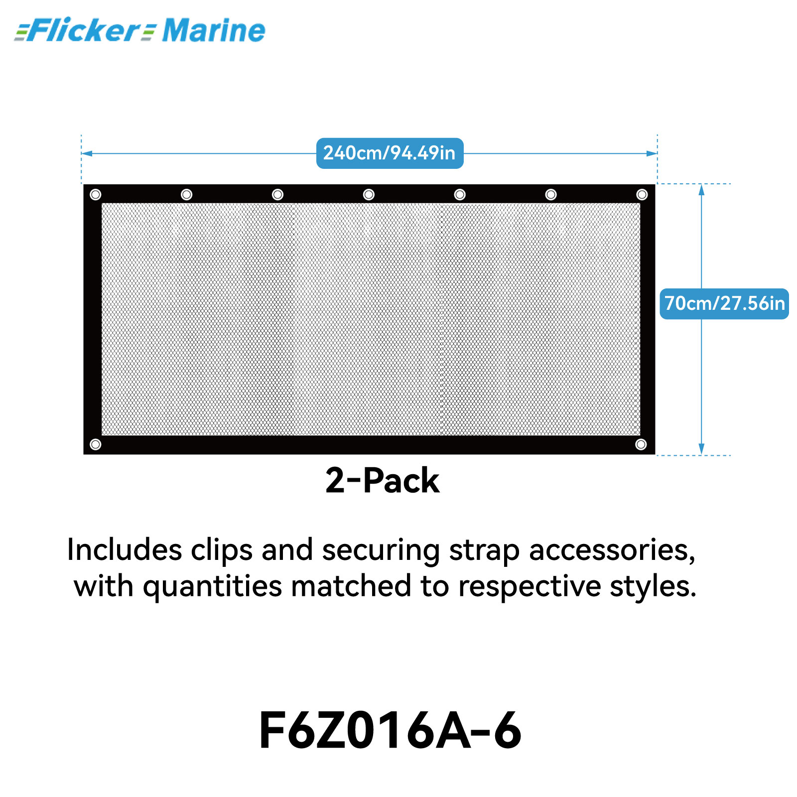 Quick-Release Bimini Mesh Side Shade Panels – Removable Side Curtains for Boat Bimini Tops