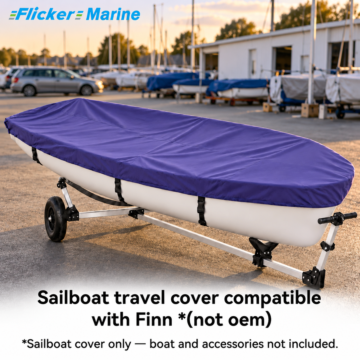 Flicker Marine Sailboat Deck Cover With Mast Hole, Polyester Waterproof UV Resistant Protector Compatible With Finn