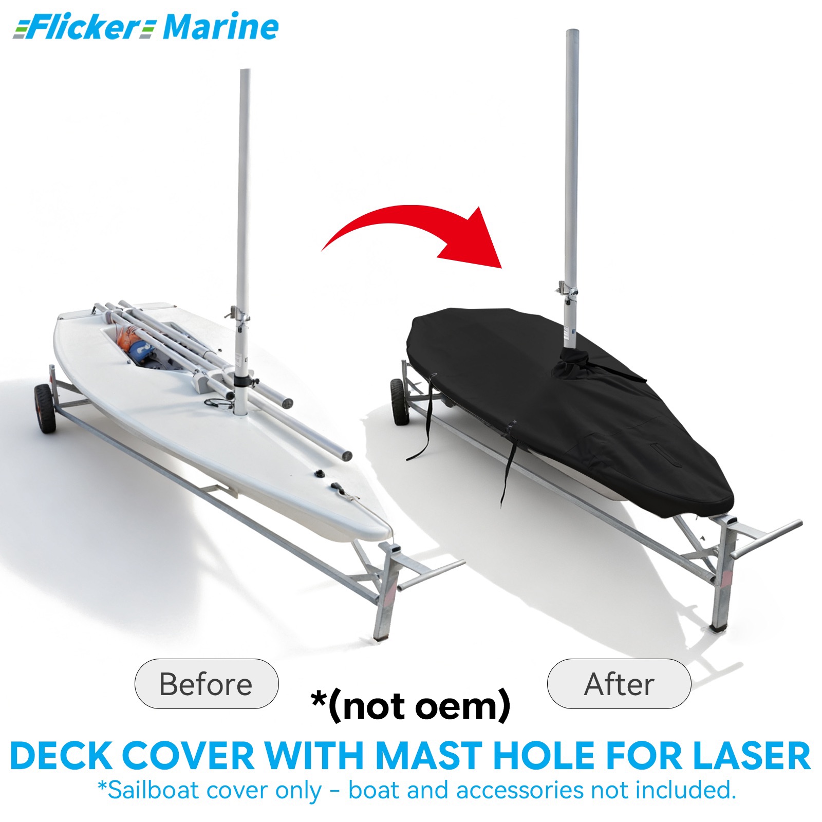 Sailboat Cover for Laser – Custom Fit Dinghy Cover for Storage, Docking & Trailering