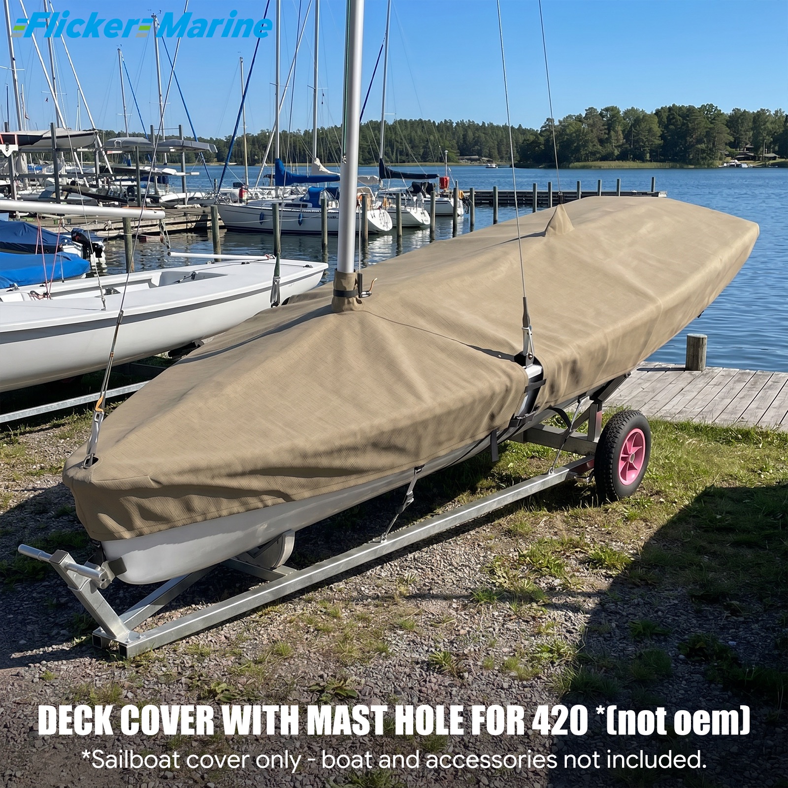 Sailboat Cover for 420 – Custom Fit Dinghy Cover for Storage, Docking & Trailering