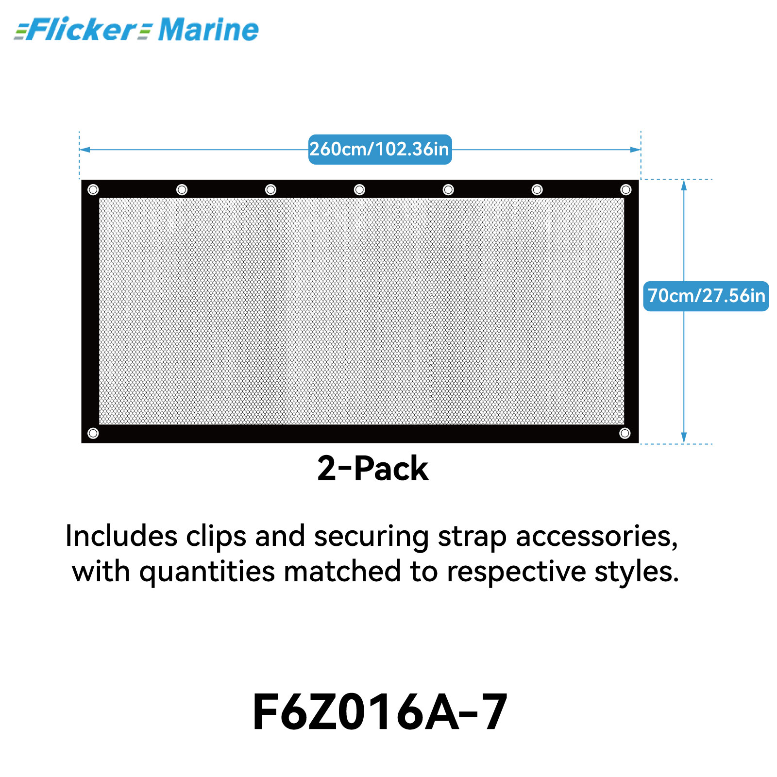 Quick-Release Bimini Mesh Side Shade Panels – Removable Side Curtains for Boat Bimini Tops