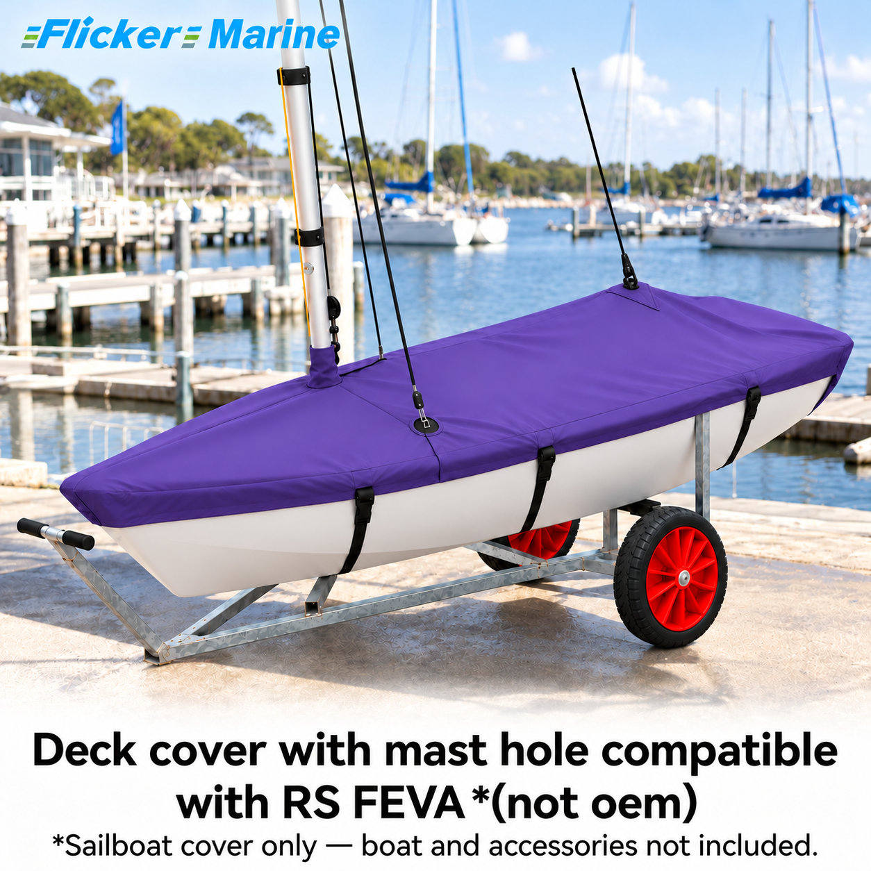 Flicker Marine Heavy Duty Polyester Sailboat Cover, Waterproof Anti-UV For Storage & Transport Compatible With RS FEVA