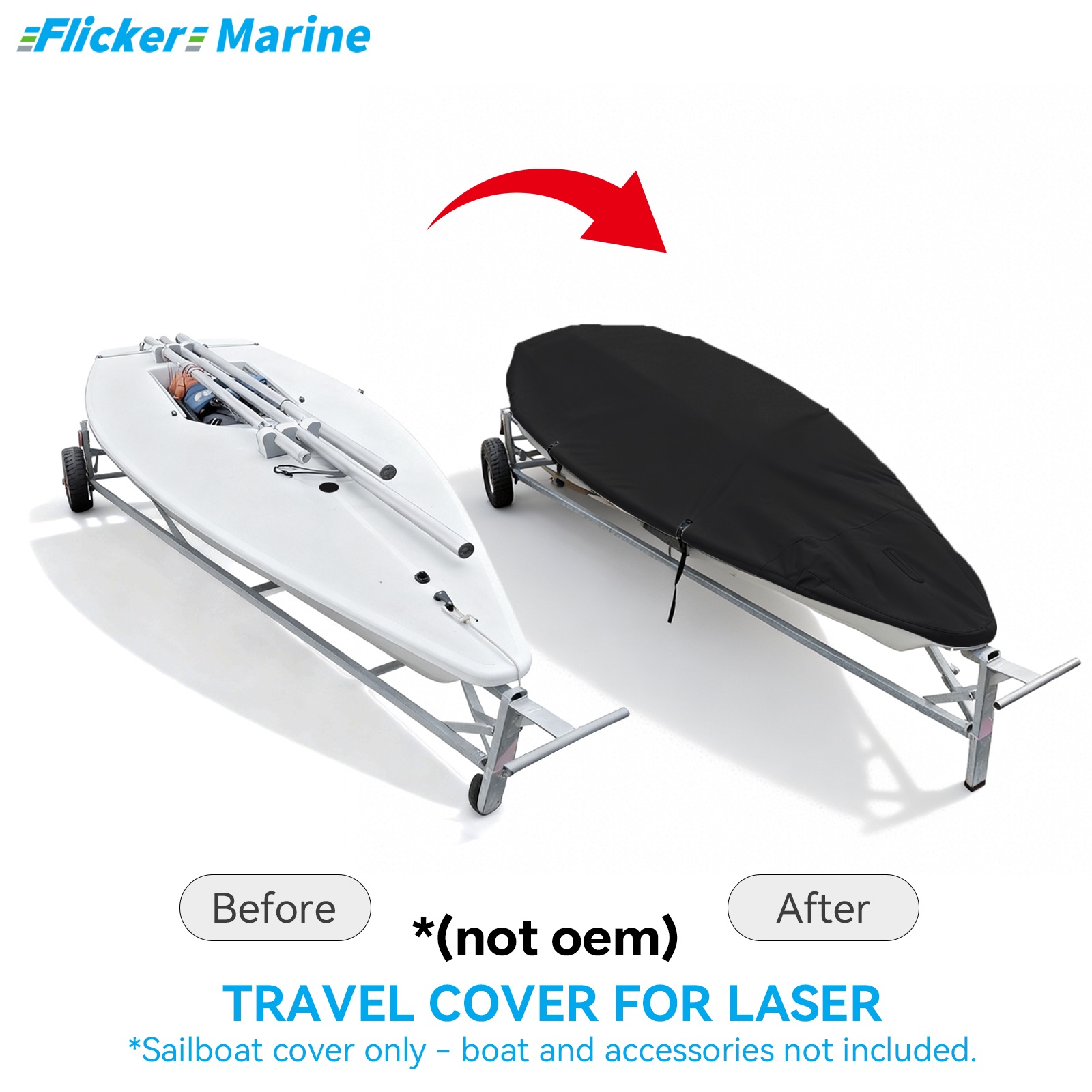 Sailboat Cover for Laser – Custom Fit Dinghy Cover for Storage, Docking & Trailering