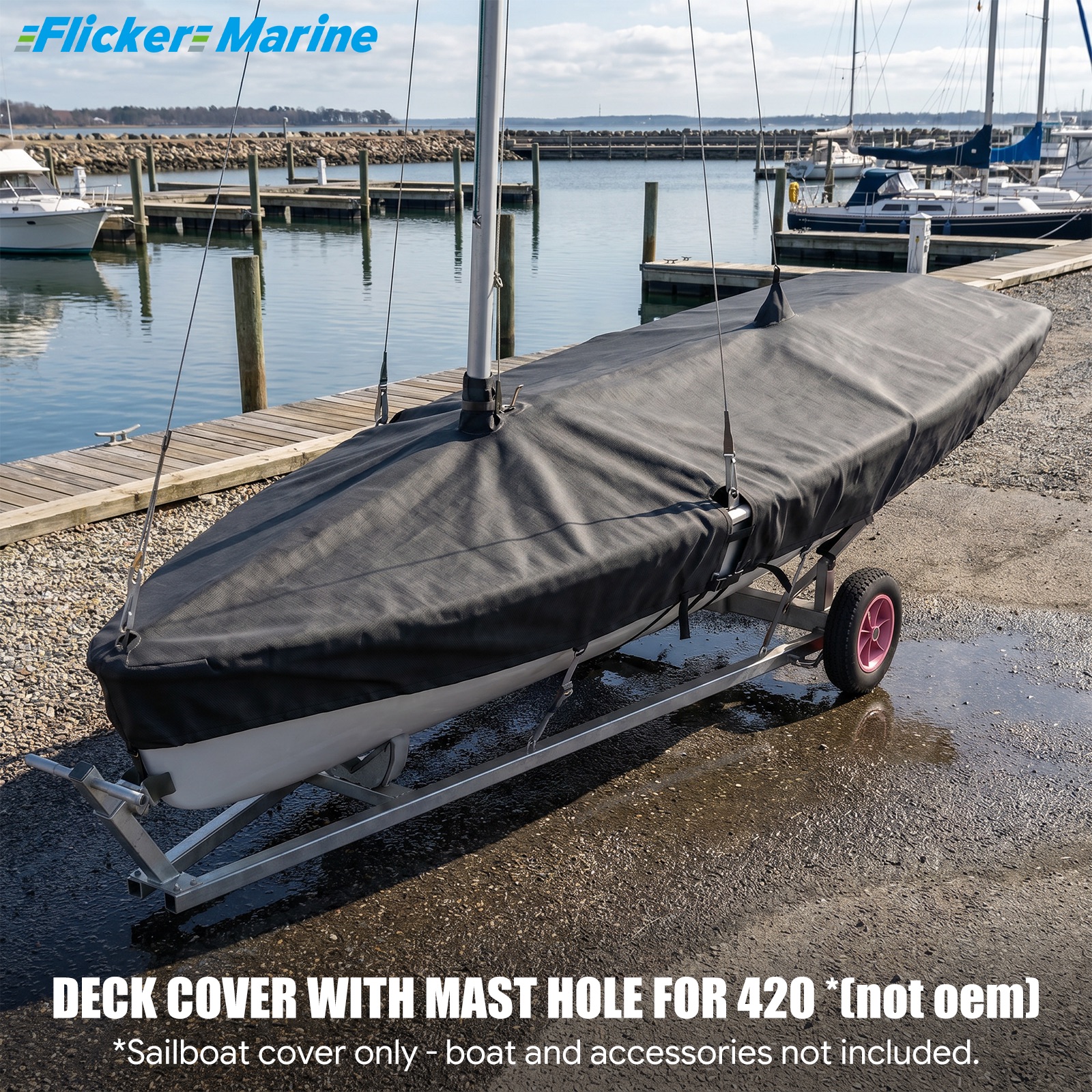 Sailboat Cover for 420 – Custom Fit Dinghy Cover for Storage, Docking & Trailering