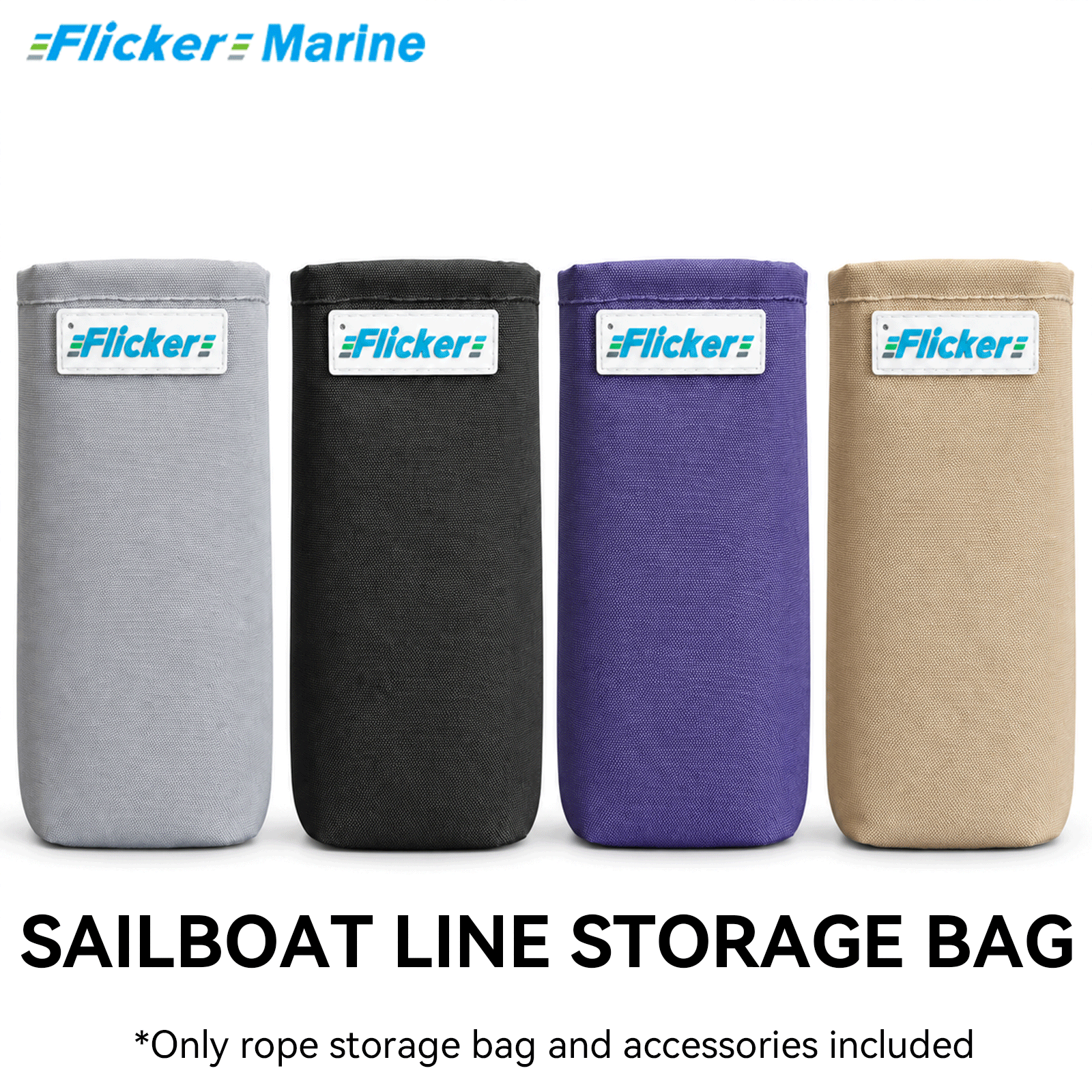 Flicker Marine Boat Rope Organizer Bag, Wear-resistant Polyester, UV Resistant, Metal Snap Back Design with Mounting Accessories, Practical Marine Storage, Compatible With sailboats for managing deck sailing lines