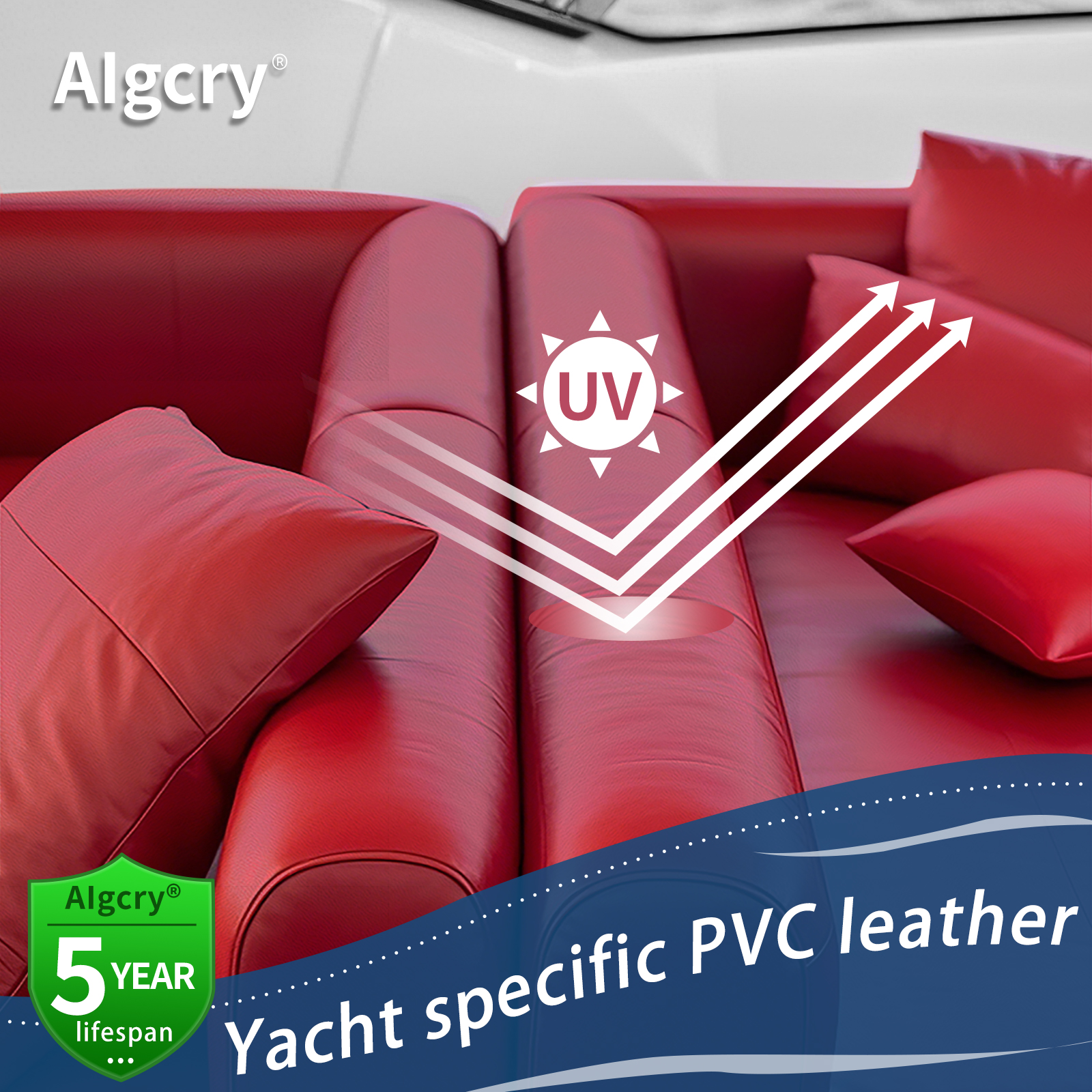 Yacht Specific PVC Leather 1 Yard, Marine Synthetic Leather Upholstery Material for Boat Seats and Interior