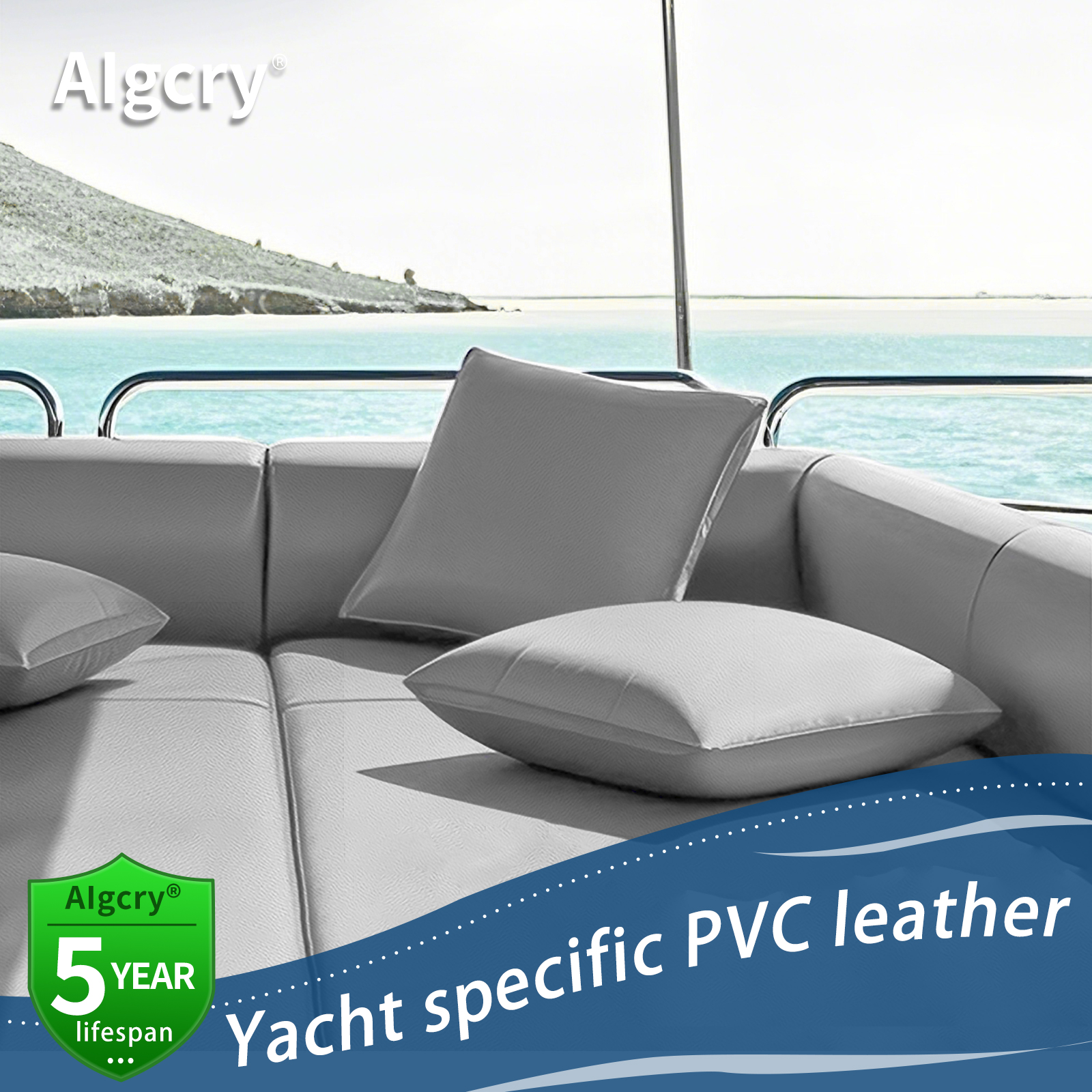 Yacht Specific PVC Leather 1 Yard, Marine Synthetic Leather Upholstery Material for Boat Seats and Interior