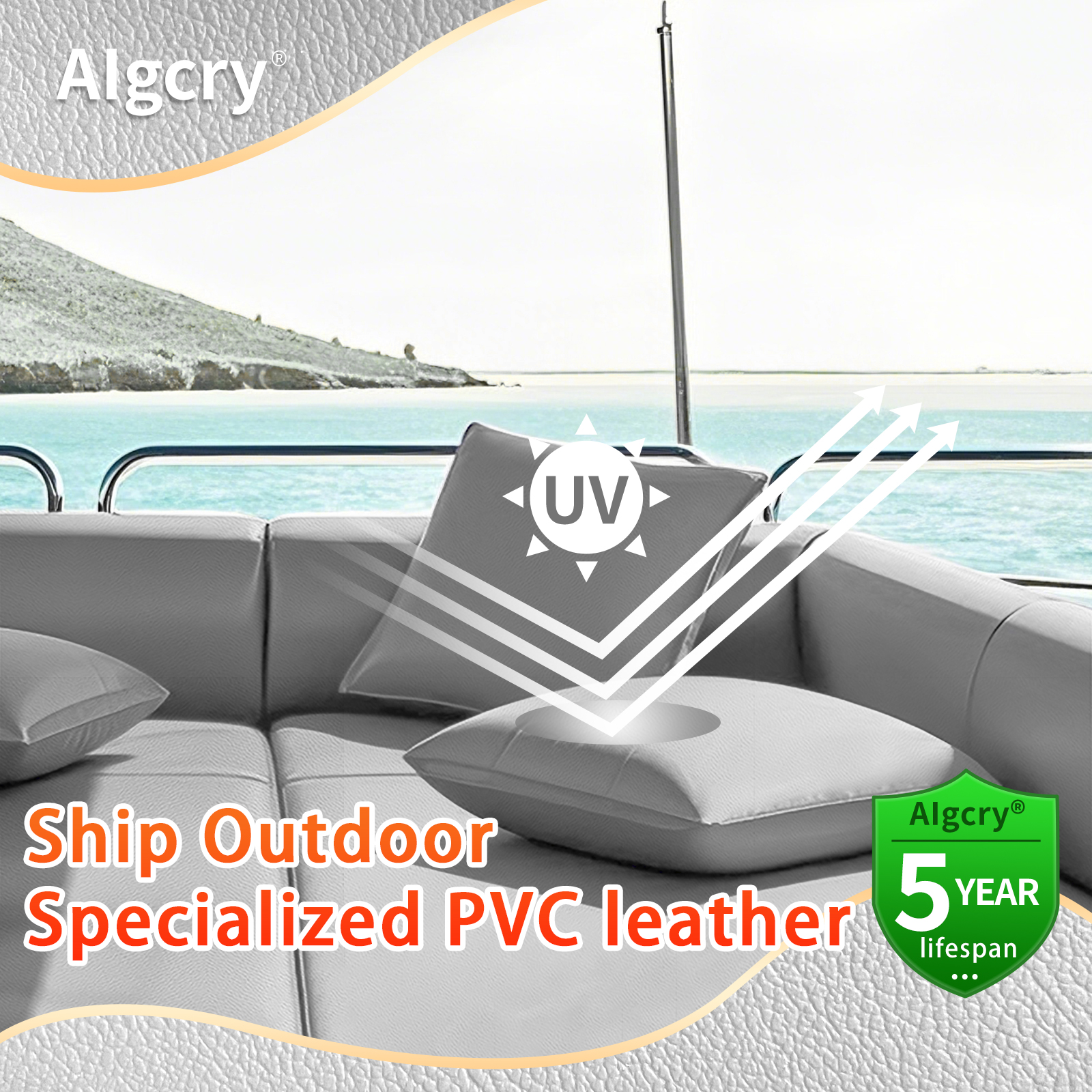 Yacht Specific PVC Leather 1 Yard, Marine Synthetic Leather Upholstery Material for Boat Seats and Interior