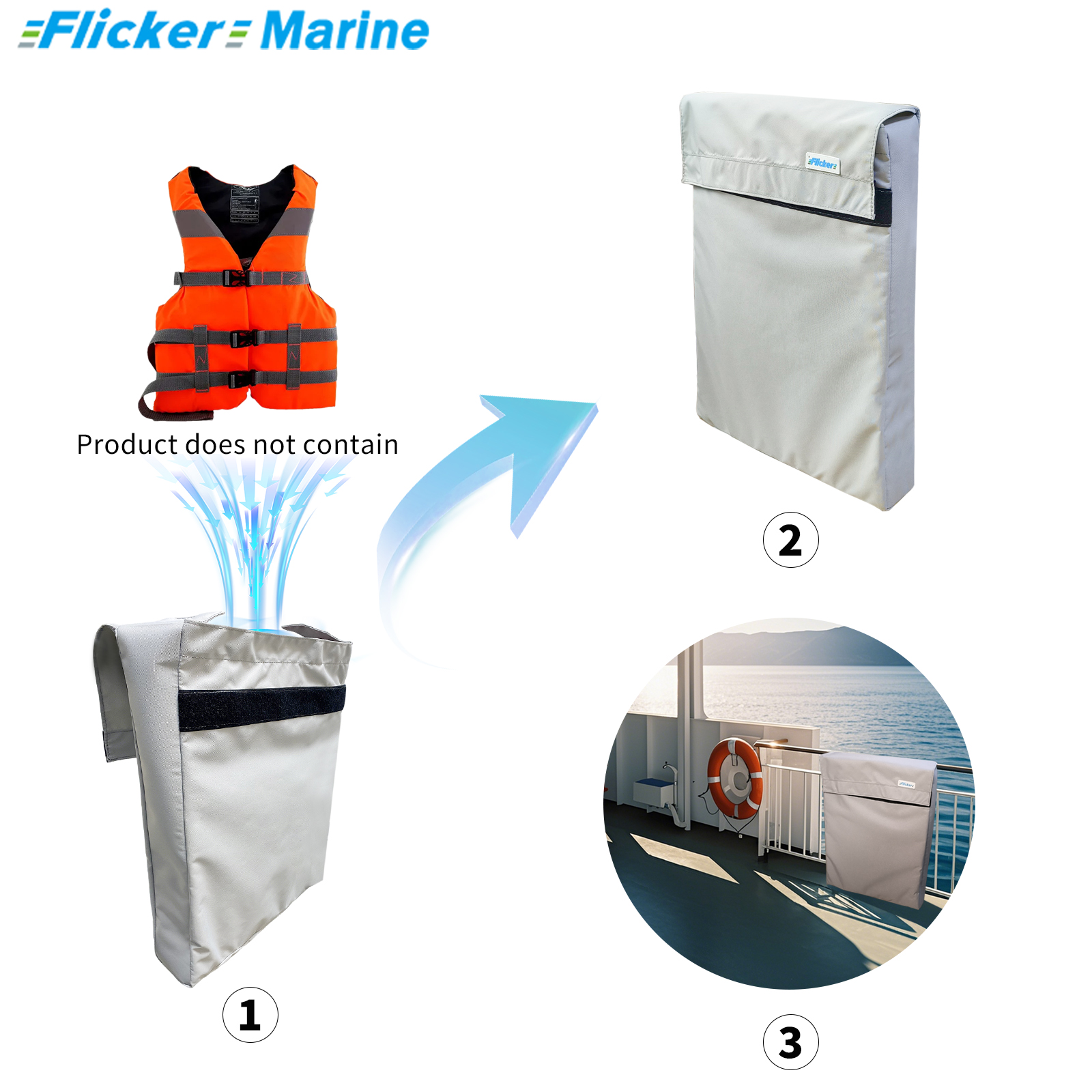 Flicker Marine Life Jacket & Gear Storage Bag – Waterproof Hanging Organizer for Boats and Outdoors