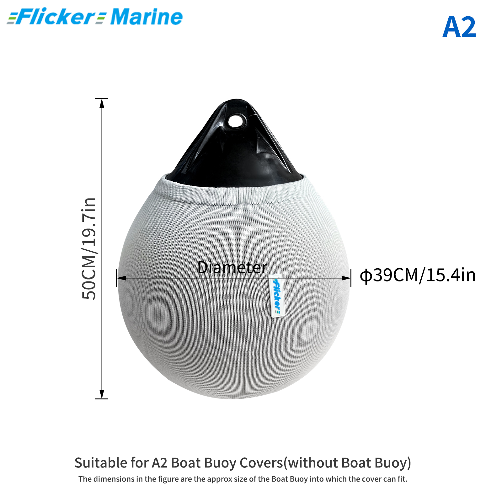 Flicker Round Buoy Fender Cover – Stretchable Knit Sleeve with Drawstring for Dock and Sailboat Protection
