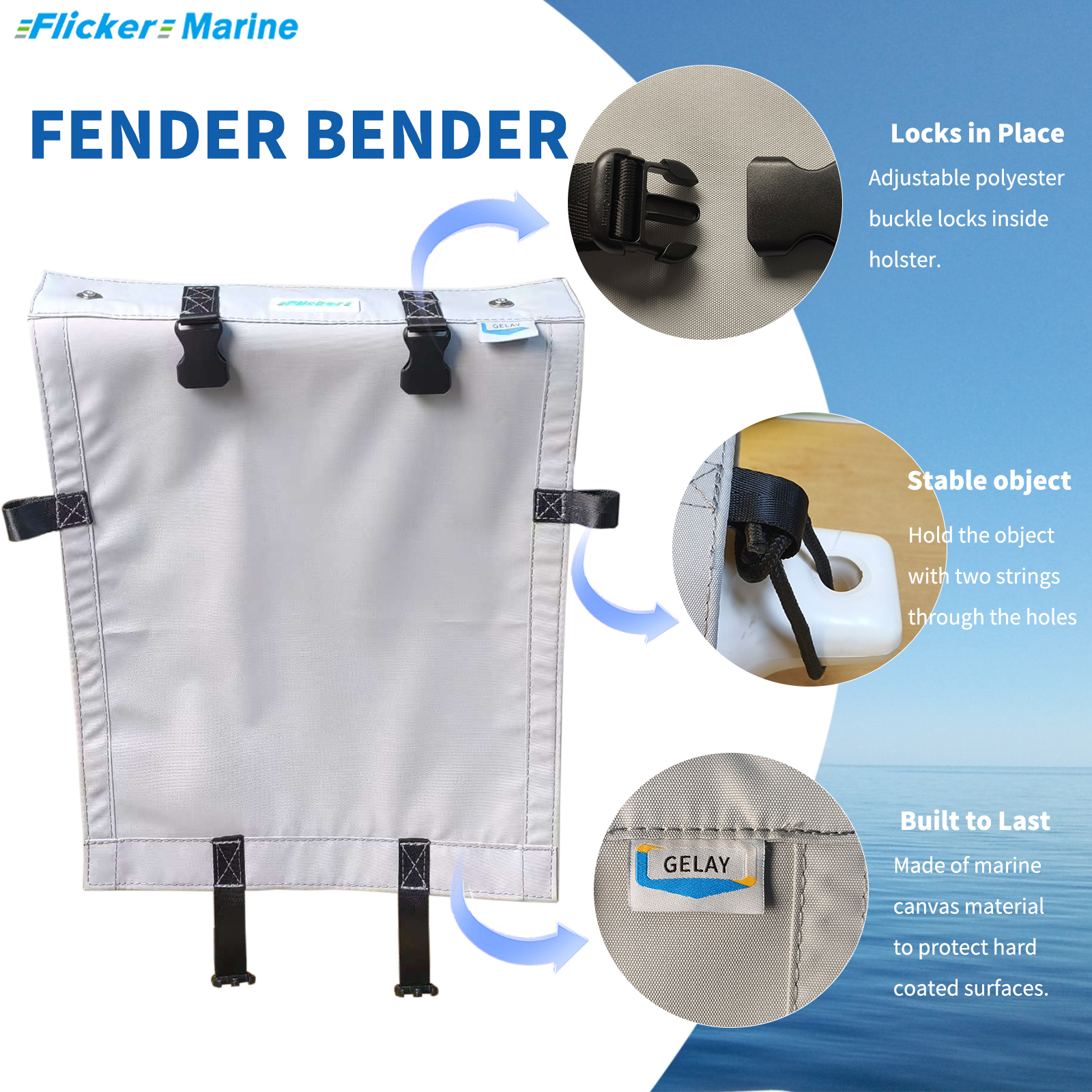 Various Types And Sizes of Fender Holster, Boat Fender Holder, Polyester Material with High Color Fastness to Provide Better Protection for The Boat And Adhesive Backing to Protect The Internal Contents
