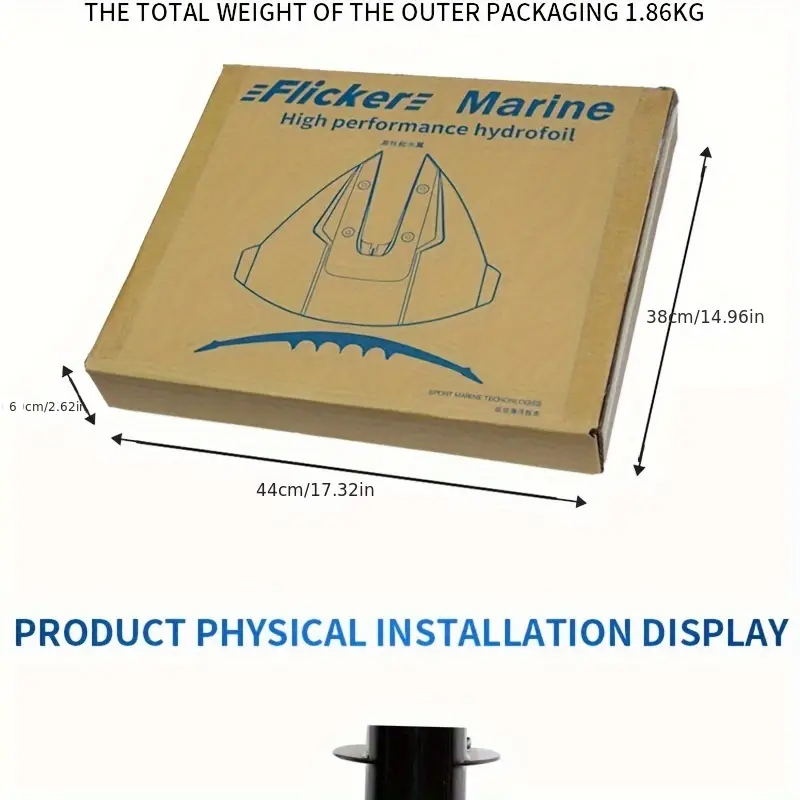 FlickerMarine Hydrofoils for 40-300 hp Boats (Black) - Engine Stabilizer Fins for Outboard Outdrive Motors